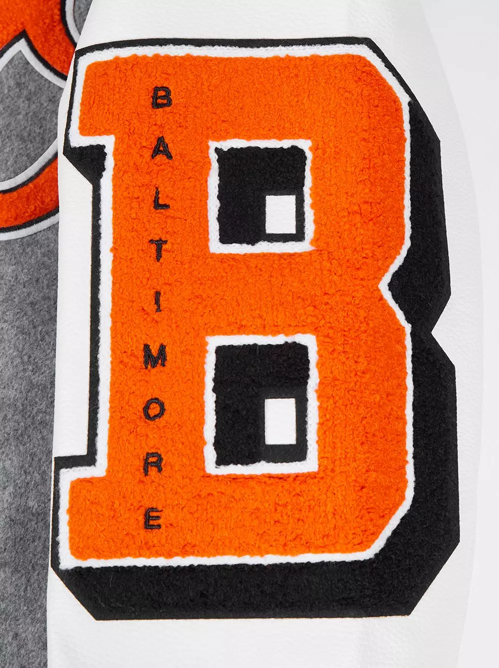 Pro Standard Men's MLB Baltimore Orioles Classic Old English Rib Wool Varsity Jacket - Grey/White - GREY/WHITE