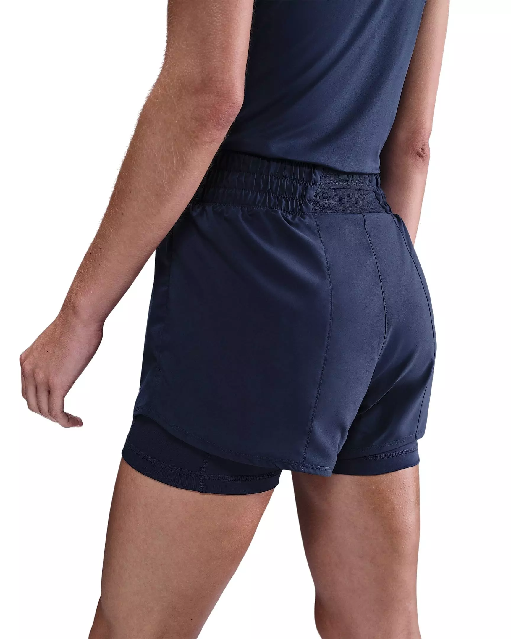 Nike Women's One Dri-FIT High-Waisted 3" 2-in-1 Shorts -Navy - NAVY