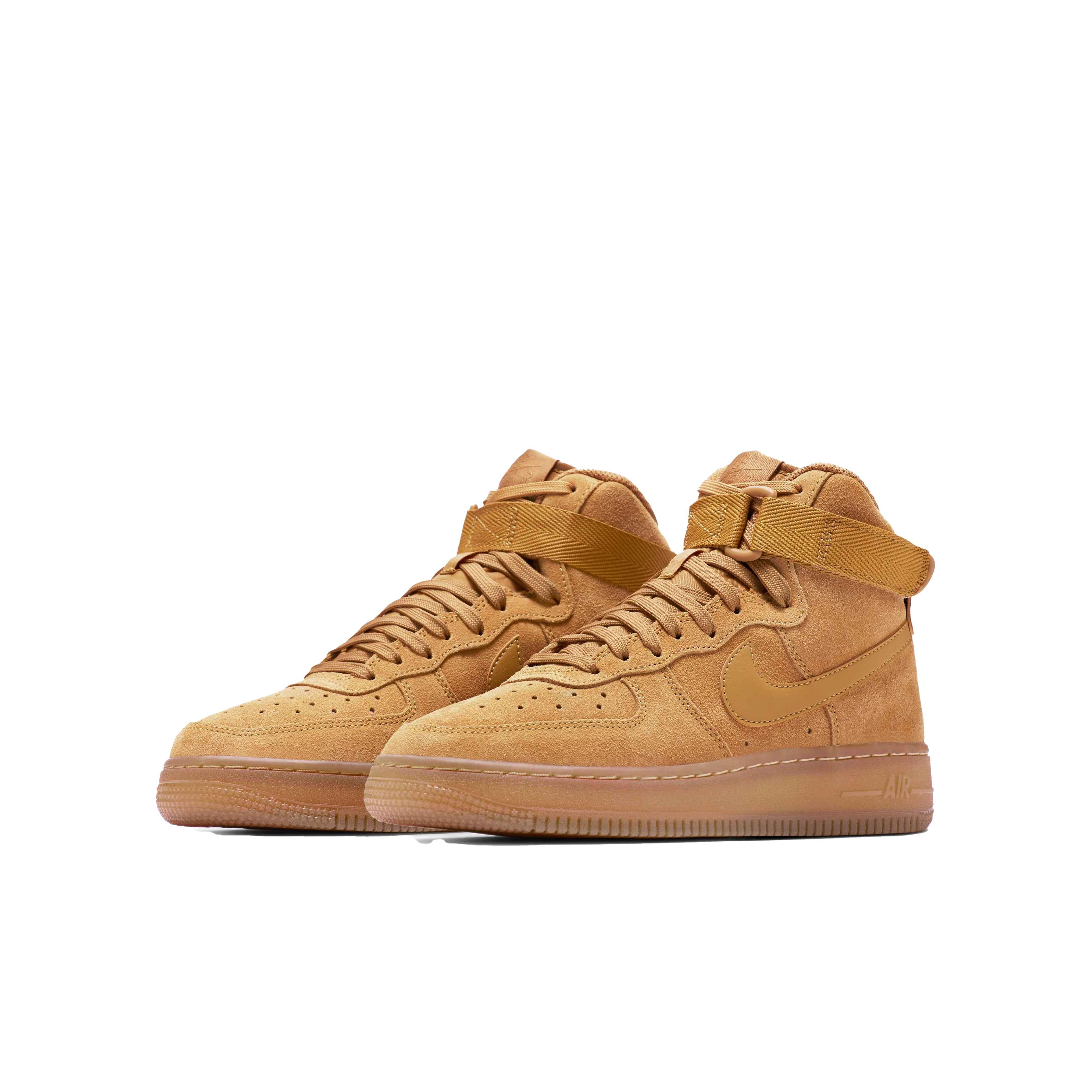 Nike Big Boys and Girls Air Force 1 High LV8 3 5.5 Big Kid Wheat