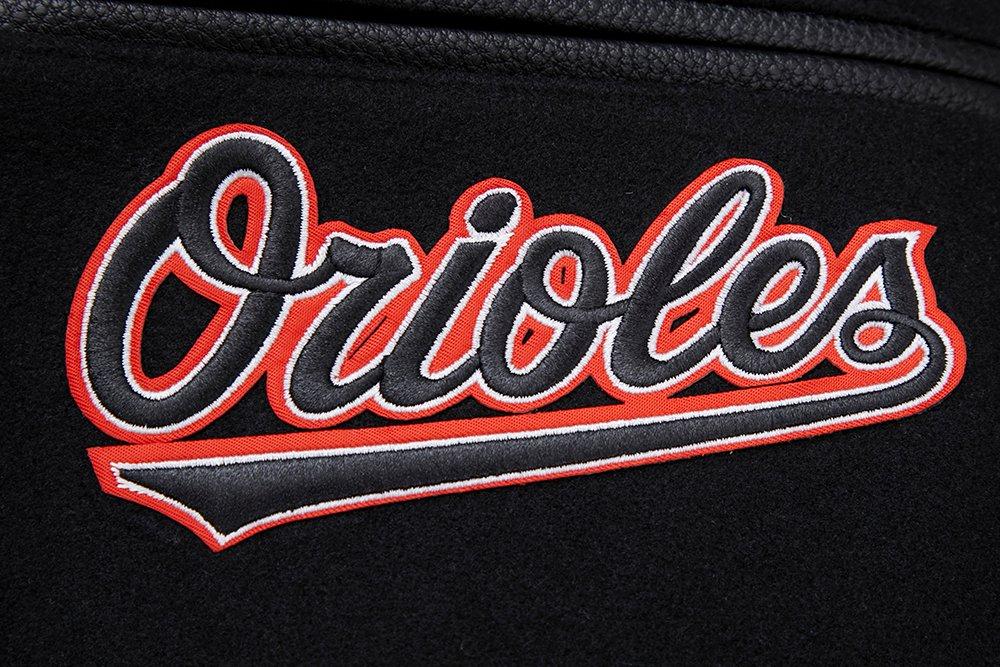 Pro Standard Men's MLB Baltimore Orioles Mashup Rib Wool Varsity Jacket -Black/Orange - BLACK/ORANGE Thumbnail View 8