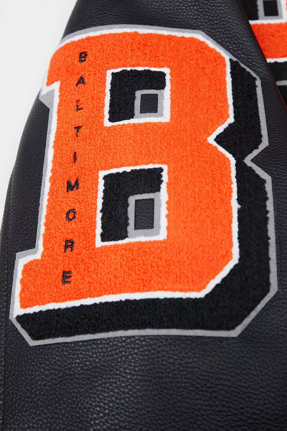 Pro Standard Men's MLB Baltimore Orioles Mashup Rib Wool Varsity Jacket - Black/Orange - BLACK/ORANGE