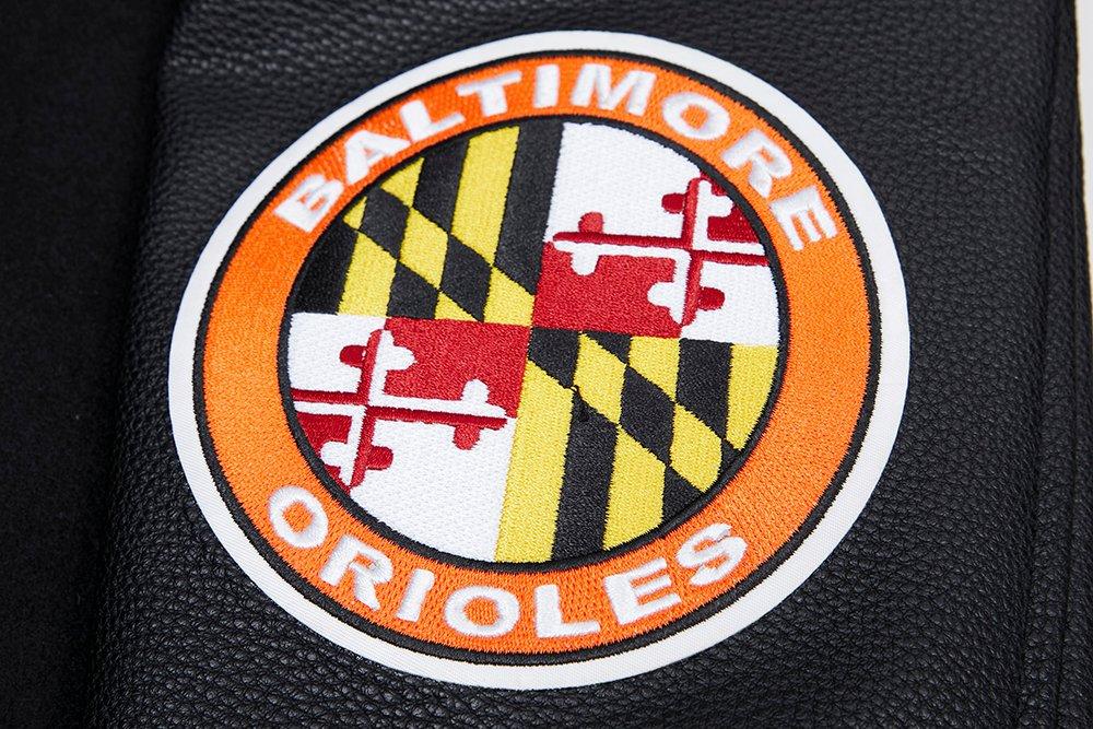 Pro Standard Men's MLB Baltimore Orioles Mashup Rib Wool Varsity Jacket -Black/Orange - BLACK/ORANGE Thumbnail View 10