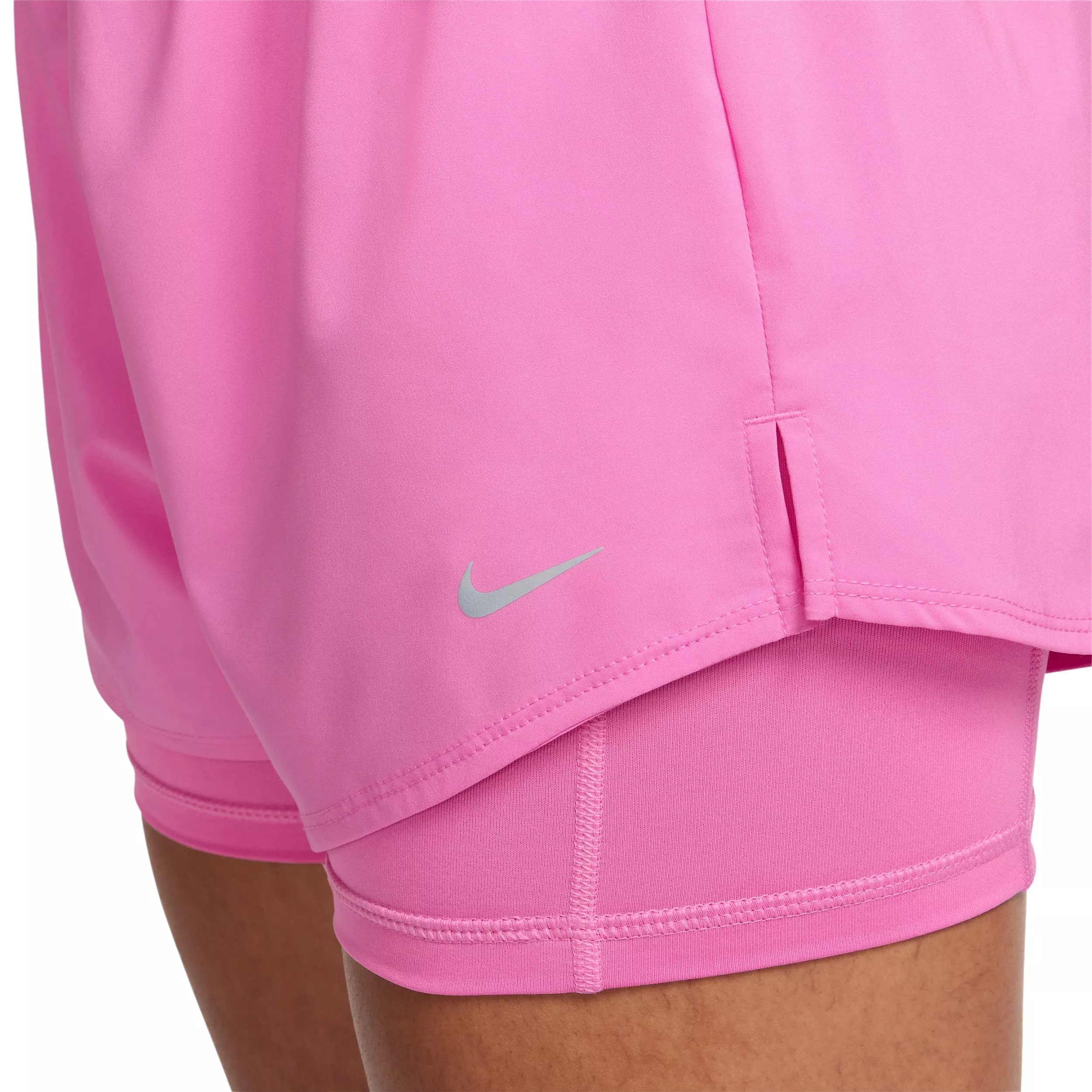 Nike Women's One Dri-FIT High-Waisted 3" 2-in-1 Shorts -Pink - PINK