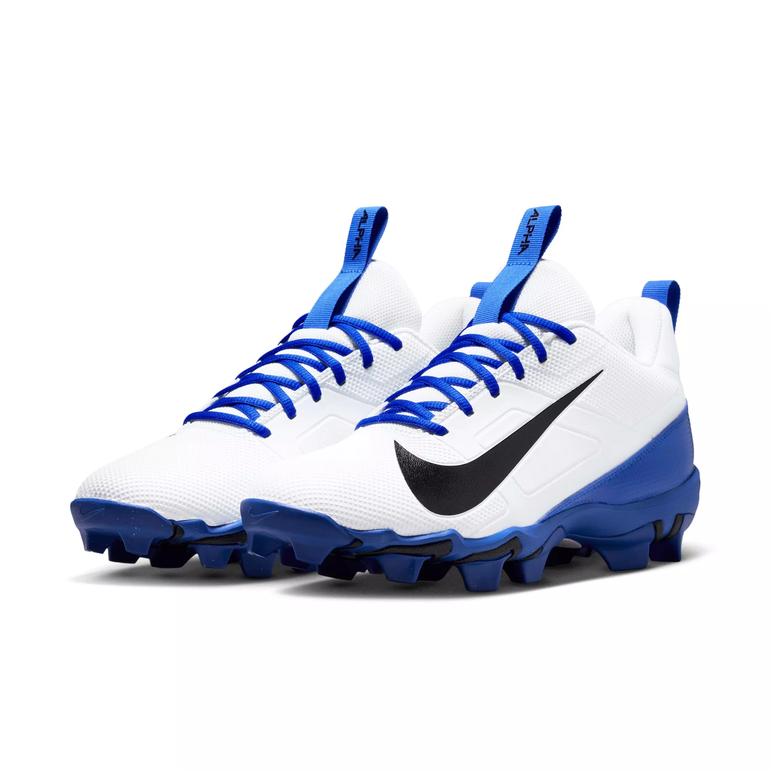 Nike Alpha Menace 4 Shark "White/Hyper Royal/Black" Men's Football Cleat - WHITE/ROYAL/BLACK