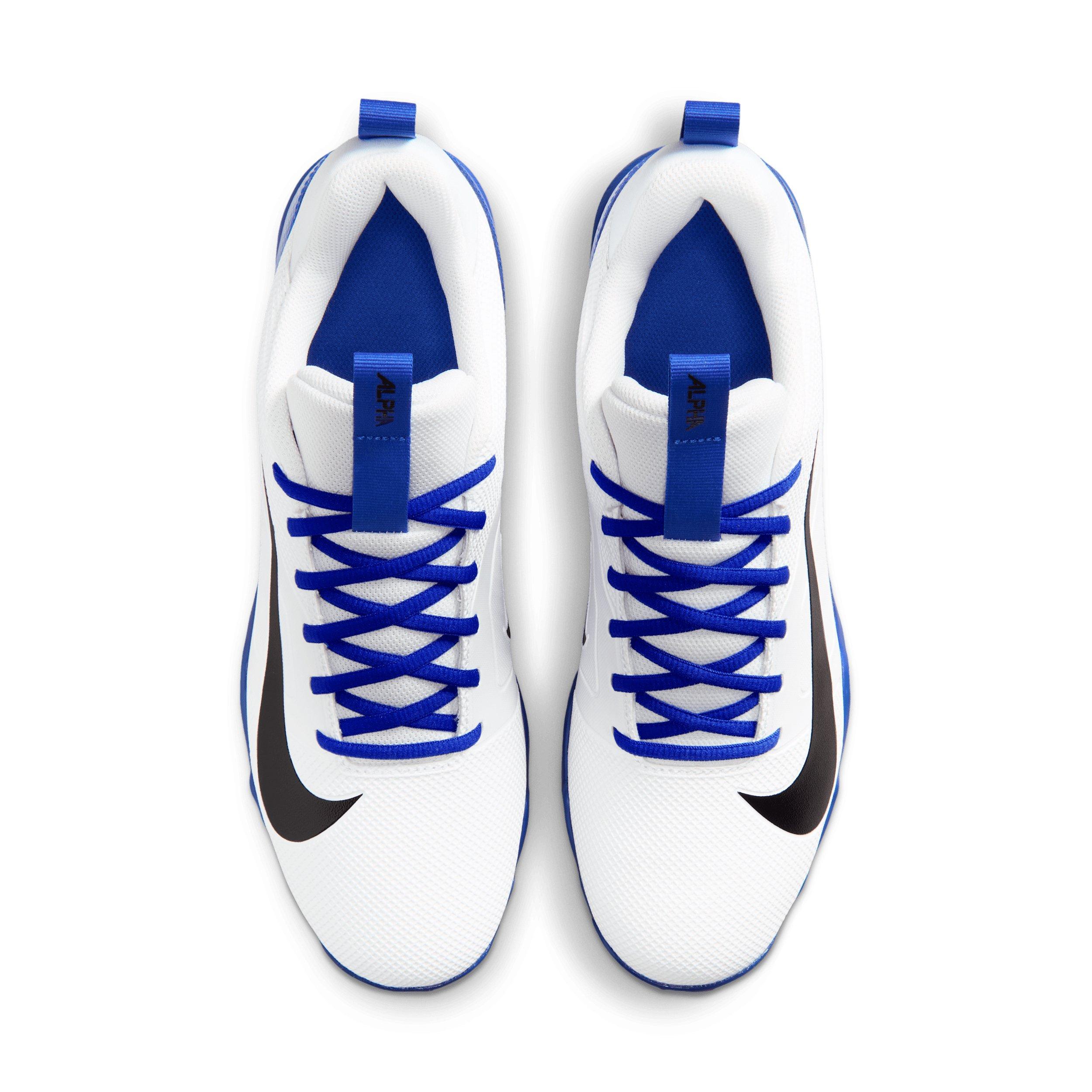 Nike Alpha Menace 4 Shark "White/Hyper Royal/Black" Men's Football Cleat - WHITE/ROYAL/BLACK Thumbnail View 4