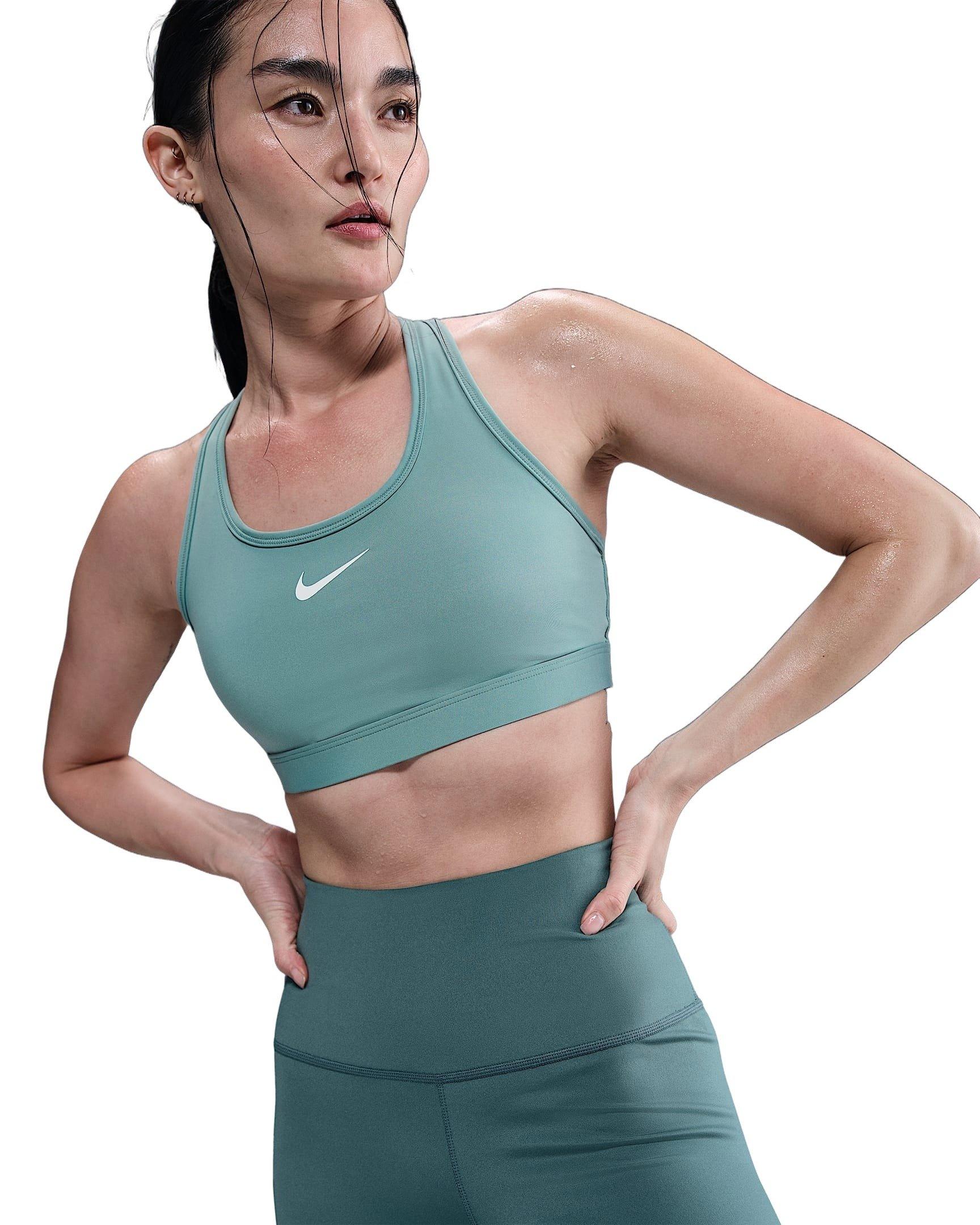 Nike Women's Swoosh Medium Support Padded Sports Bra -Green - GREEN Thumbnail View 1