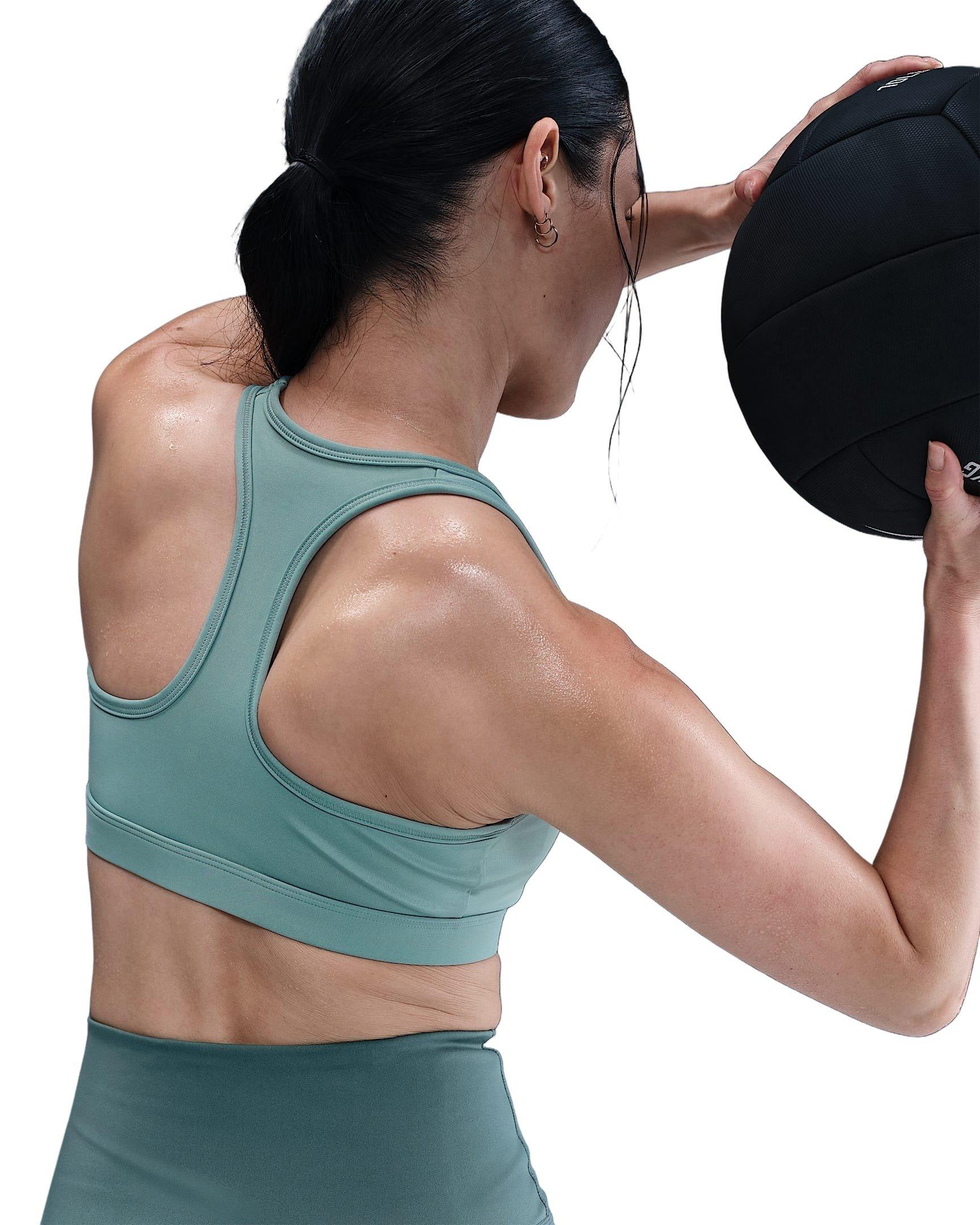 Nike Women's Swoosh Medium Support Padded Sports Bra -Green - GREEN Thumbnail View 2