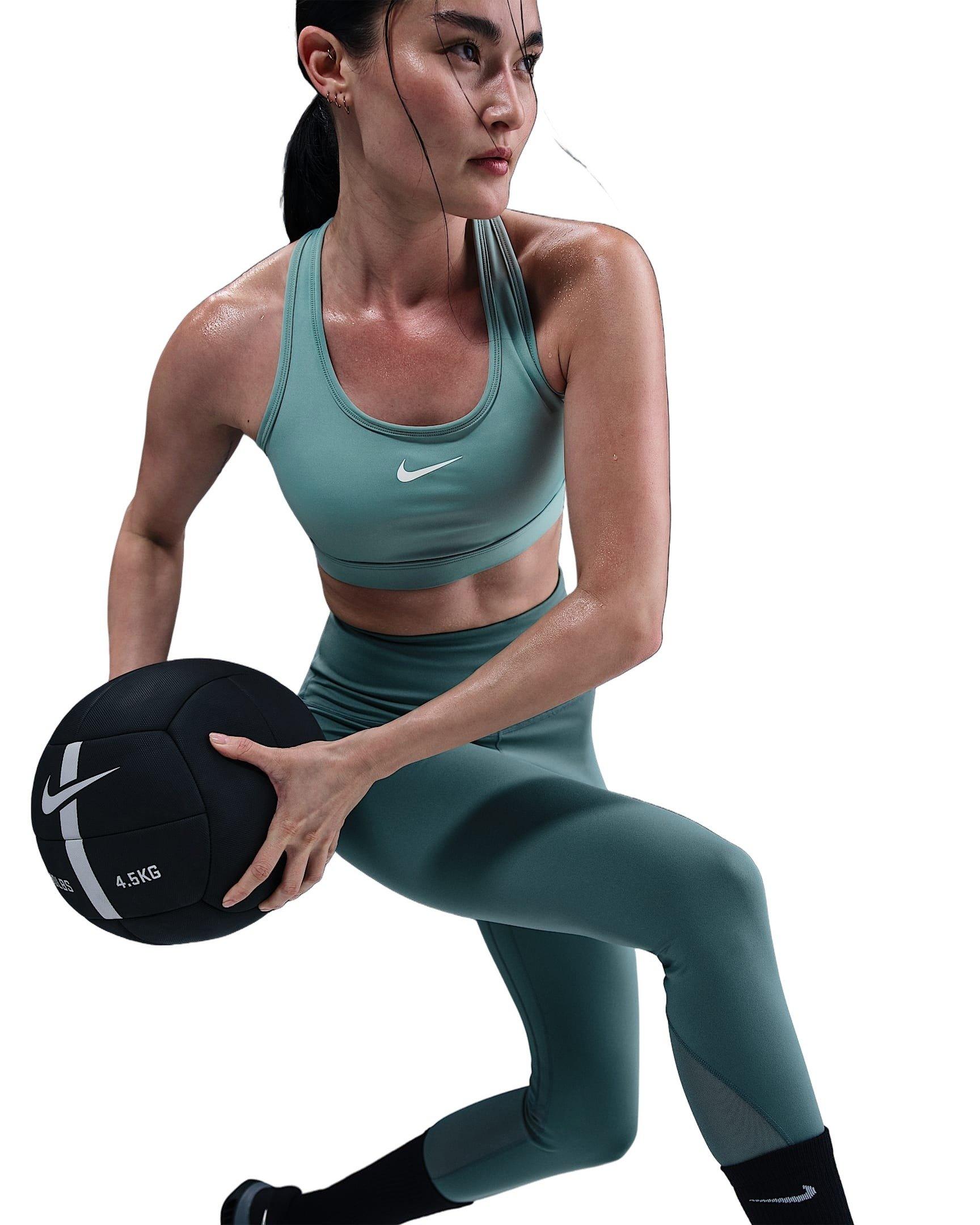 Nike Women's Swoosh Medium Support Padded Sports Bra -Green - GREEN Thumbnail View 3