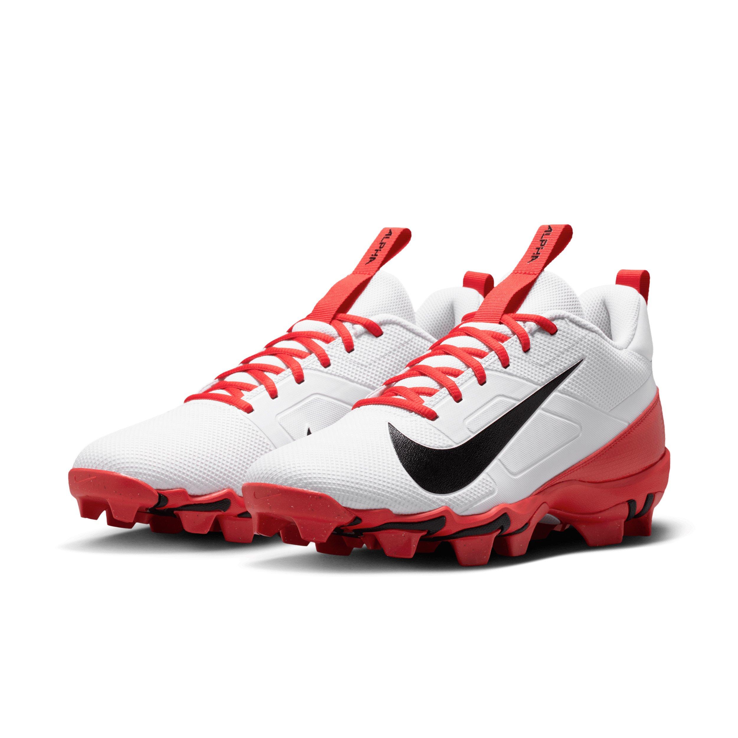 Nike Alpha Menace 4 Shark "White/University Red/Black" Men's Football Cleat - WHITE/RED/BLACK Thumbnail View 3