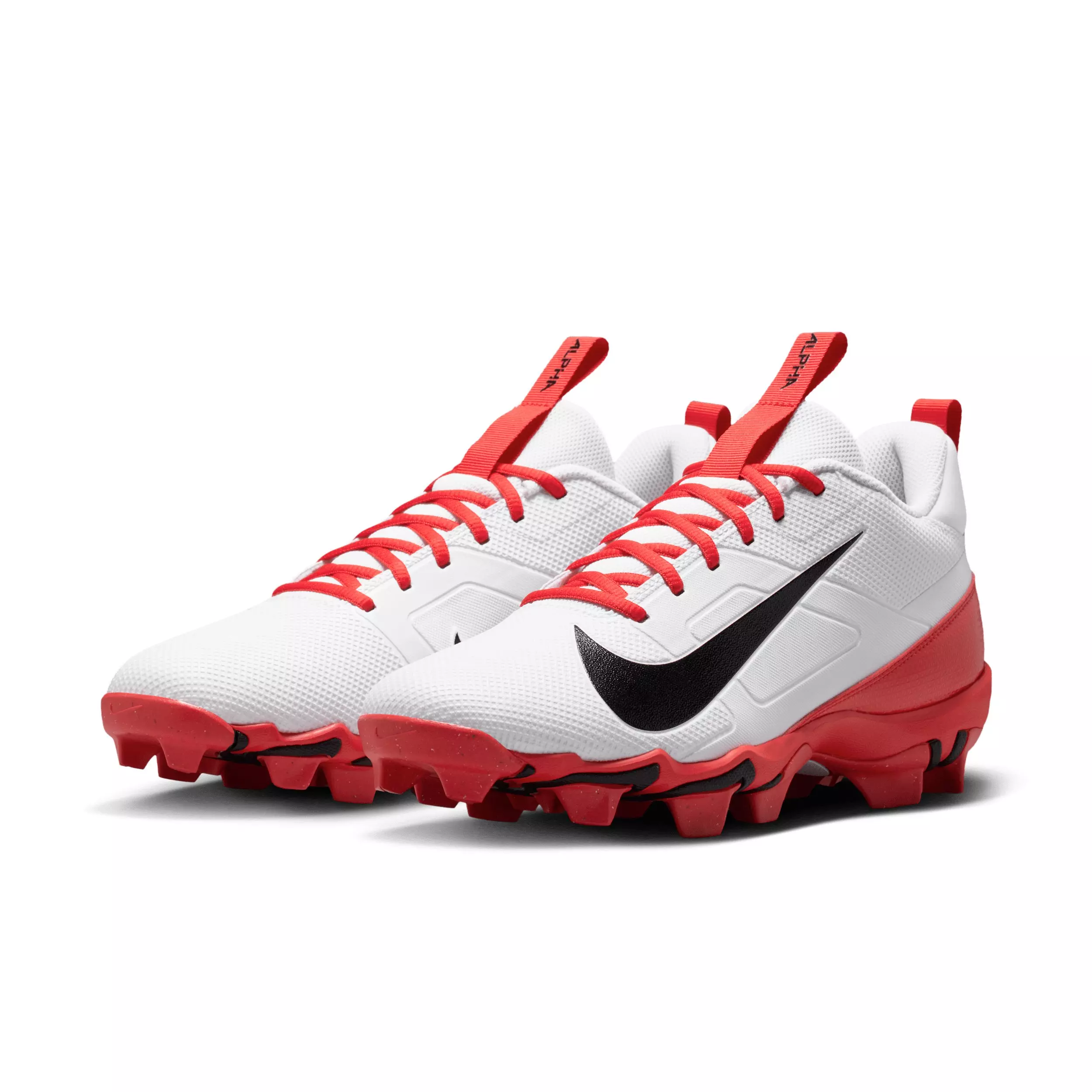 Nike Alpha Menace 4 Shark "White/University Red/Black" Men's Football Cleat - WHITE/RED/BLACK