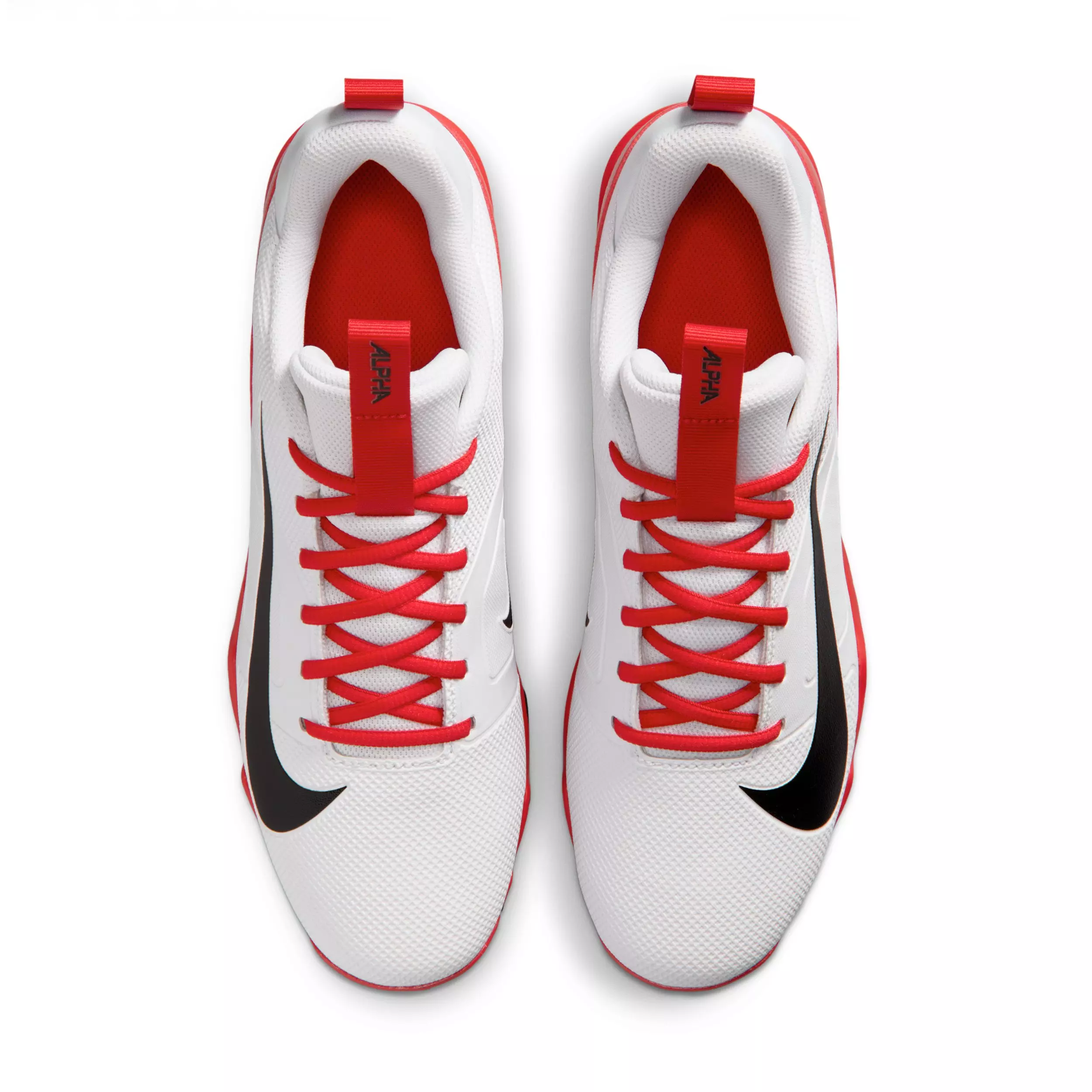 Nike Alpha Menace 4 Shark "White/University Red/Black" Men's Football Cleat - WHITE/RED/BLACK