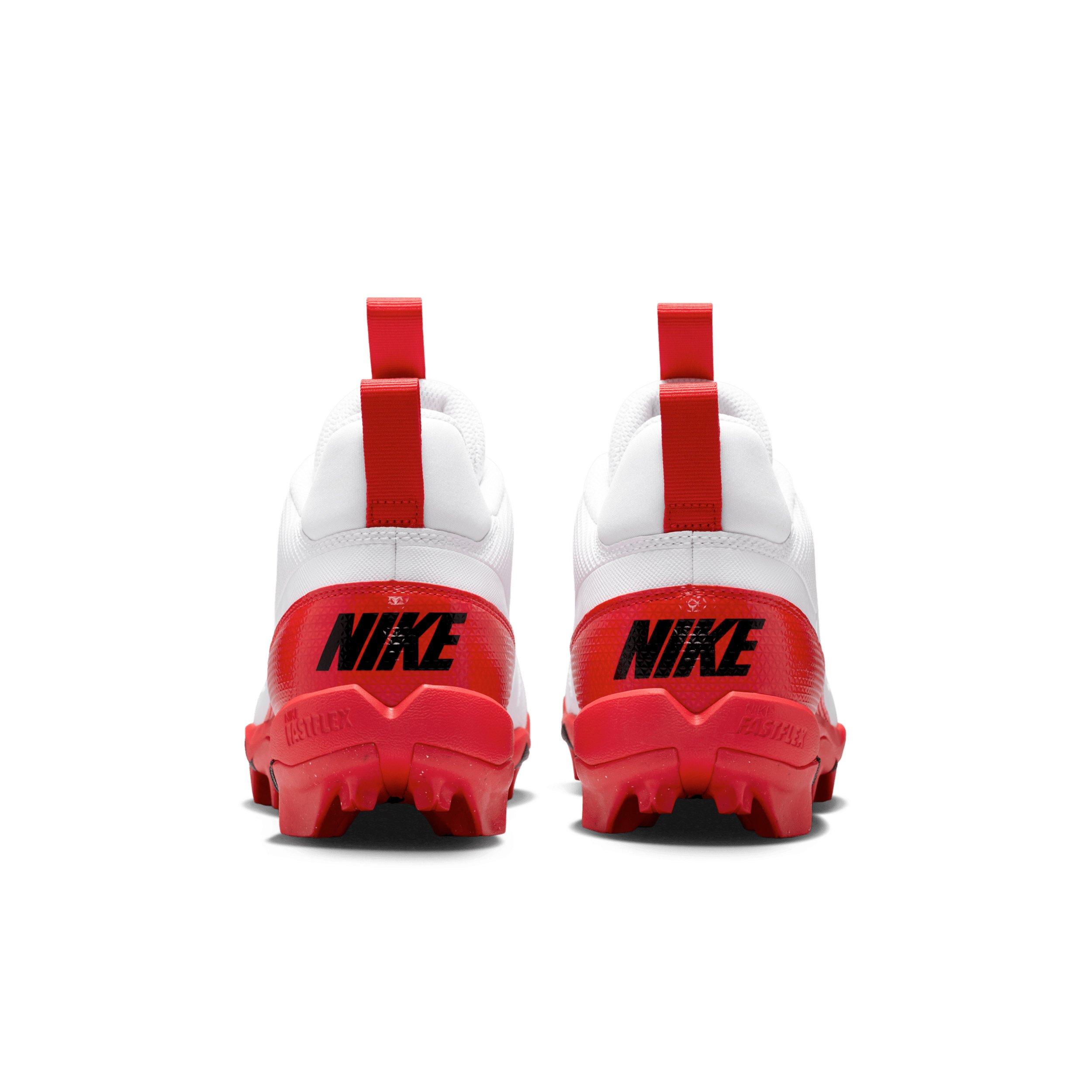 Nike Alpha Menace 4 Shark "White/University Red/Black" Men's Football Cleat - WHITE/RED/BLACK Thumbnail View 5