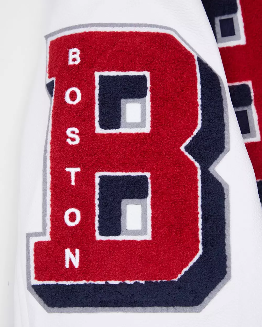 Pro Standard Men's MLB Boston Red Sox Mashup Rib Wool Varsity Jacket -Navy/Red - NAVY/RED