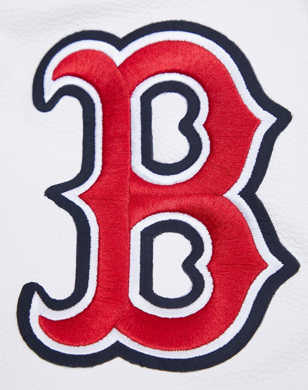 Pro Standard Men's MLB Boston Red Sox Mashup Rib Wool Varsity Jacket -Navy/Red - NAVY/RED Thumbnail View 9