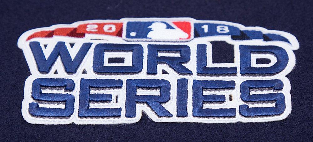 Pro Standard Men's MLB Boston Red Sox Mashup Rib Wool Varsity Jacket -Navy/Red - NAVY/RED Thumbnail View 10