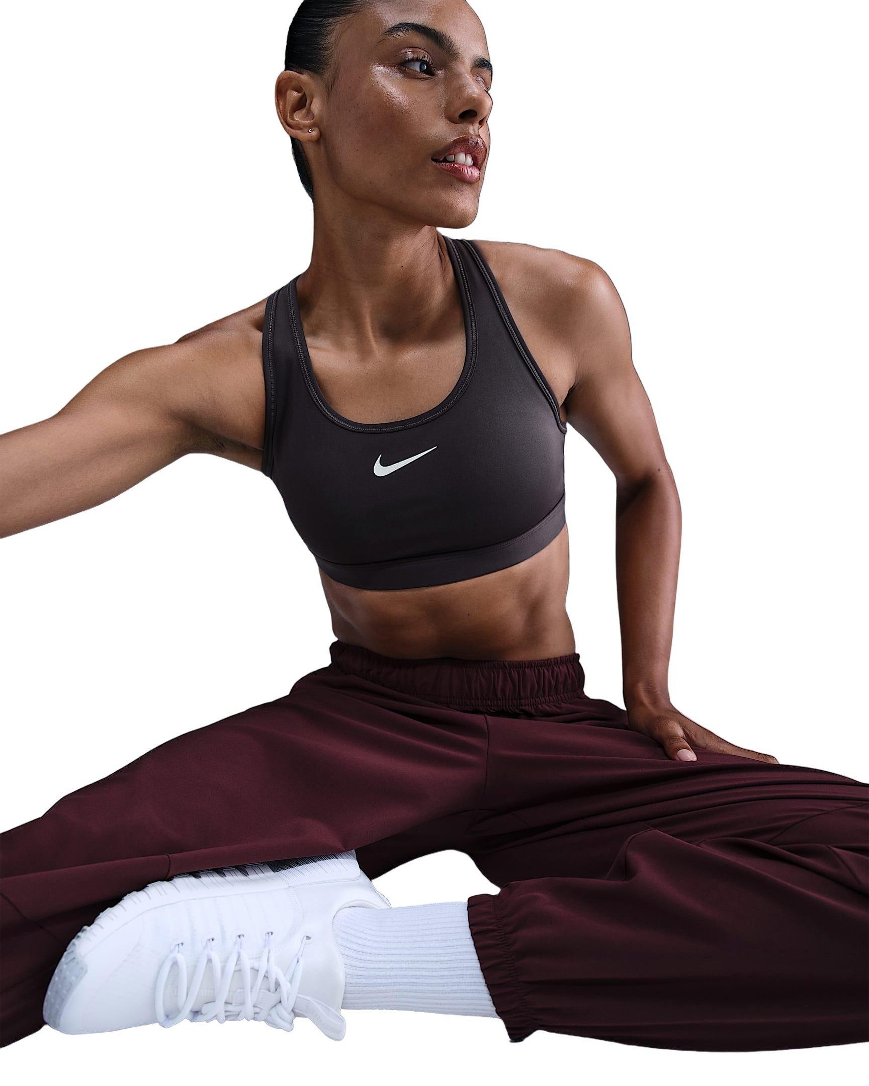 Nike Women's Swoosh Medium Support Padded Sports Bra -Grey - GREY Thumbnail View 3
