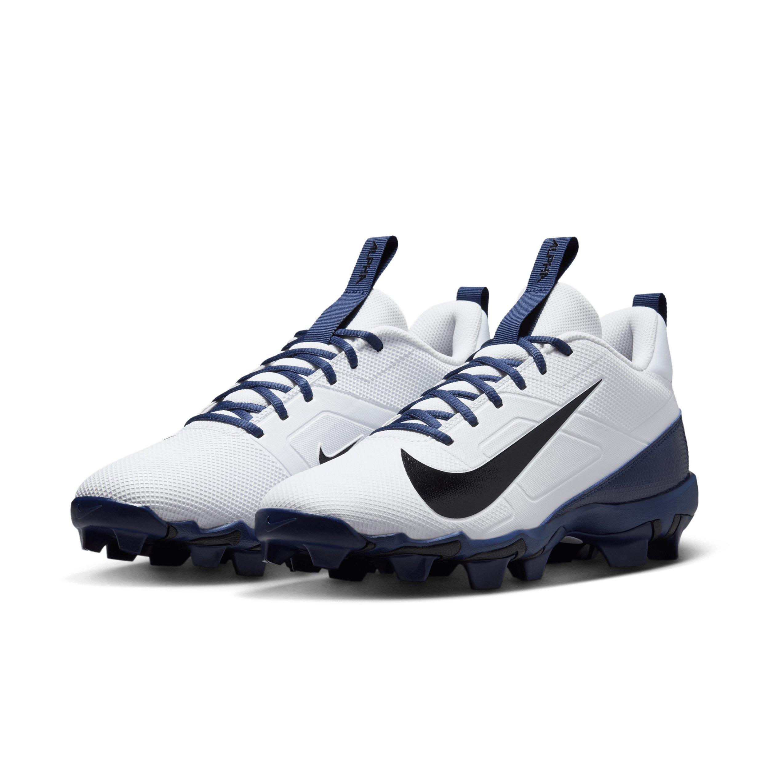 Nike Alpha Menace 4 Shark "White/Midnight Navy/Black" Men's Football Cleat - WHITE/NAVY/BLACK Thumbnail View 3