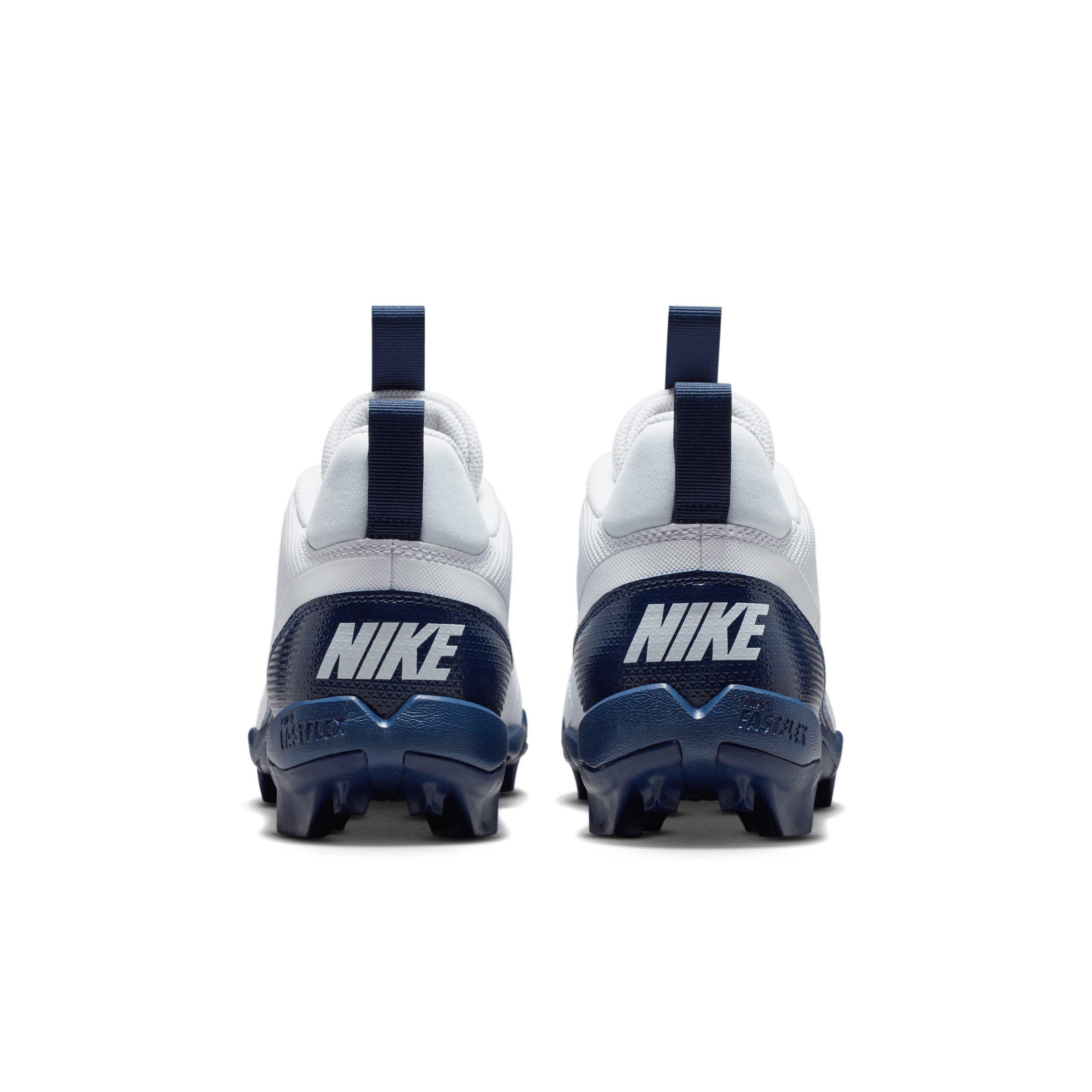 Nike Alpha Menace 4, White and Midnight Blue Men\'s Football Cleats Nike Alpha Menace 4 Shark Football Cleats. Nike.com main image 4