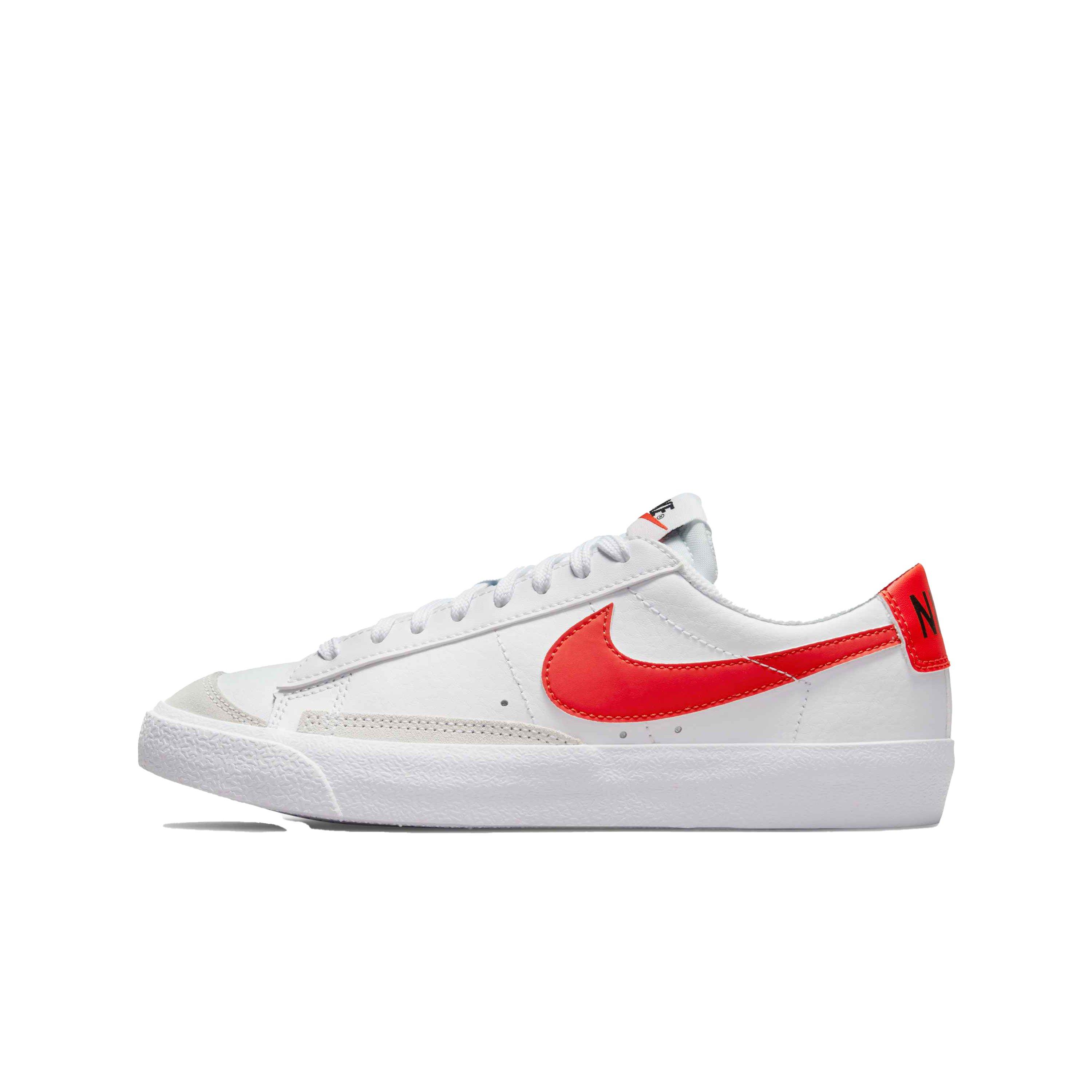 Nike Blazer Low '77 "White/Team Orange" Grade School Boys' Shoe - WHITE Thumbnail View 2