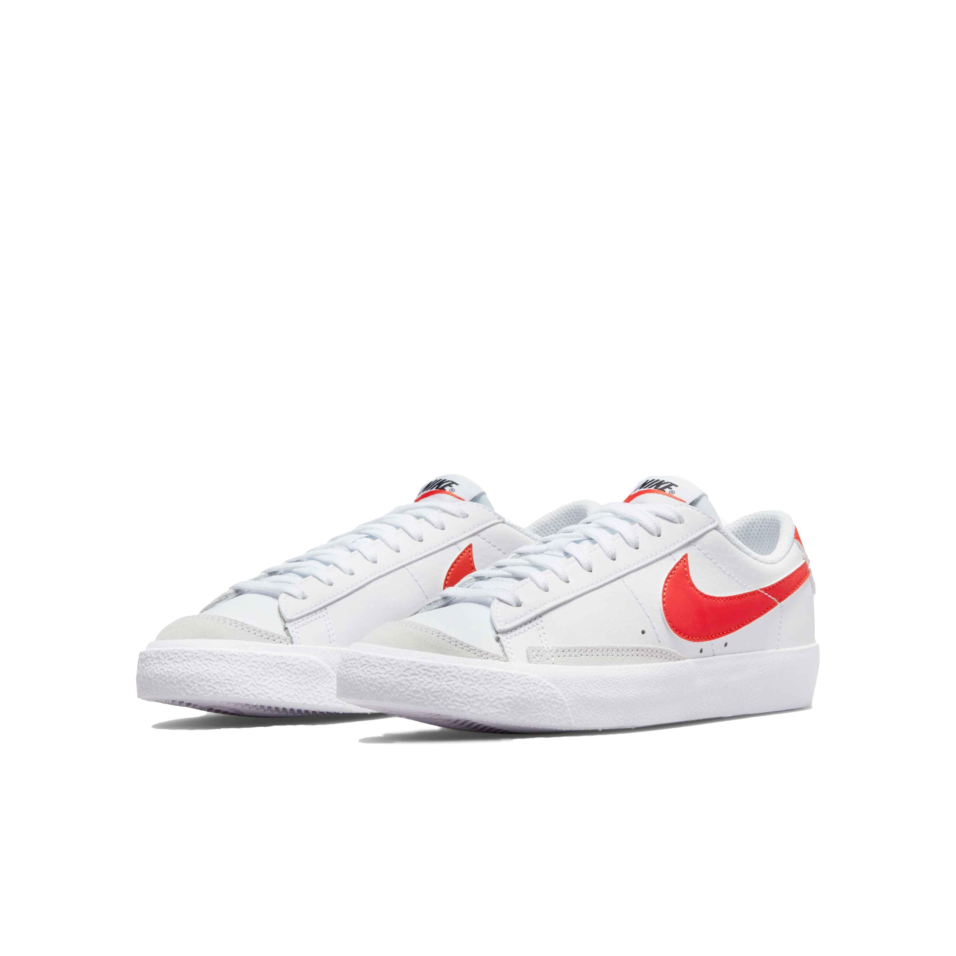 Nike Blazer Low '77 "White/Team Orange" Grade School Boys' Shoe - WHITE Thumbnail View 3