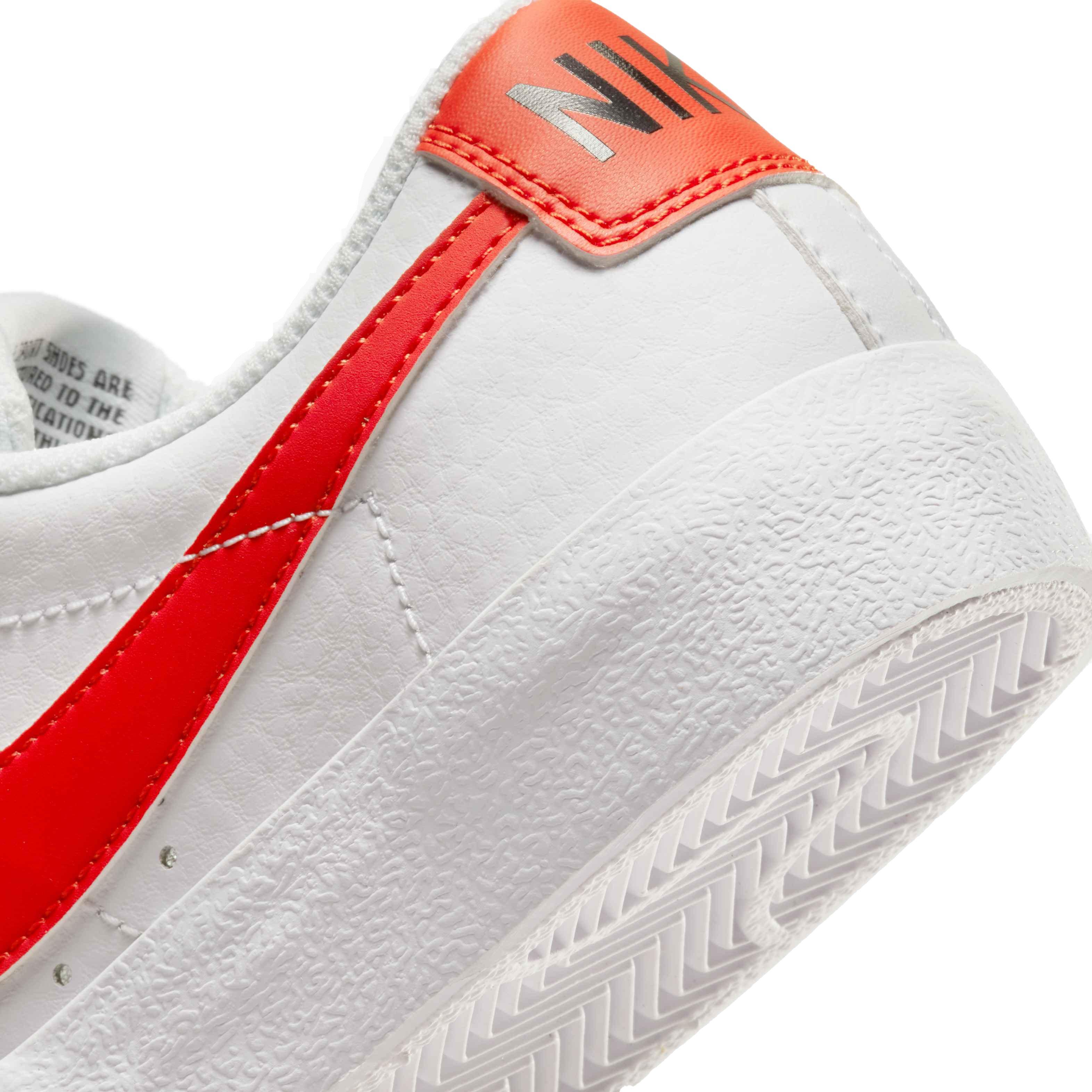 Nike Blazer Low '77 "White/Team Orange" Grade School Boys' Shoe - WHITE Thumbnail View 8