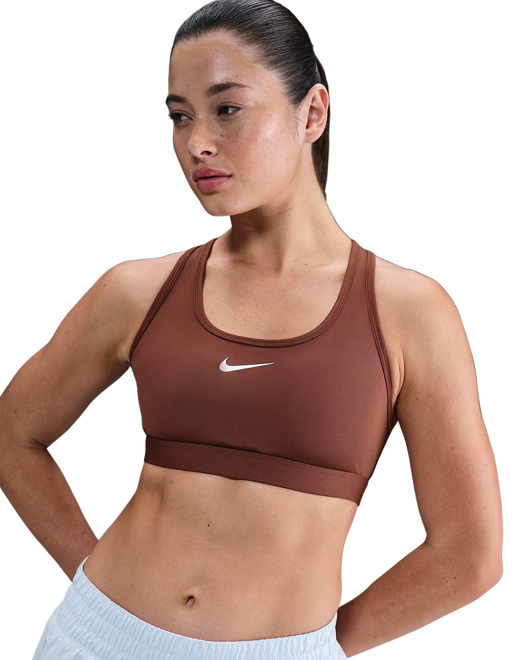 Nike Women's Swoosh Medium Support Padded Sports Bra -Brown - BROWN Thumbnail View 1