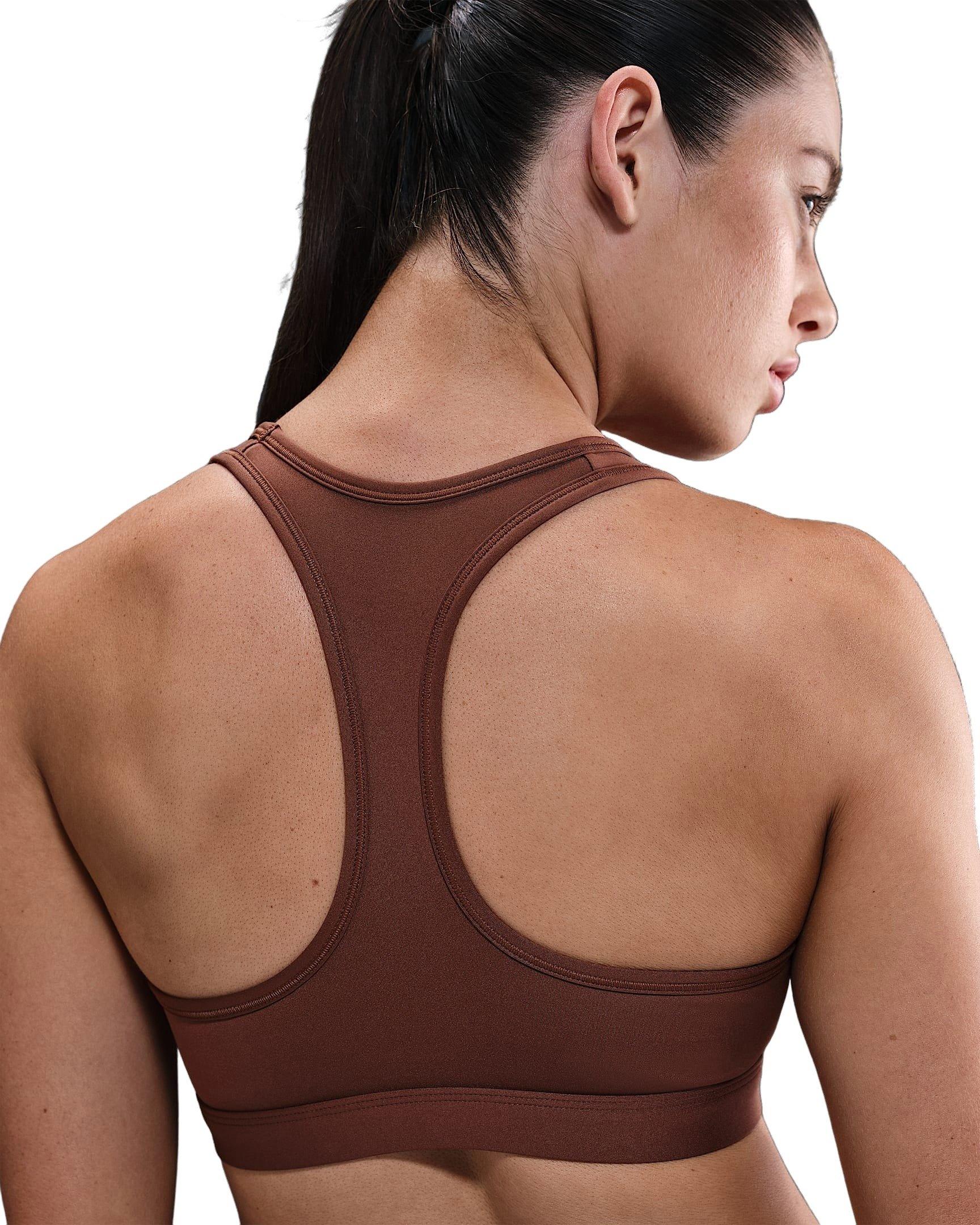 Nike Women's Swoosh Medium Support Padded Sports Bra - Brown - BROWN Thumbnail View 2