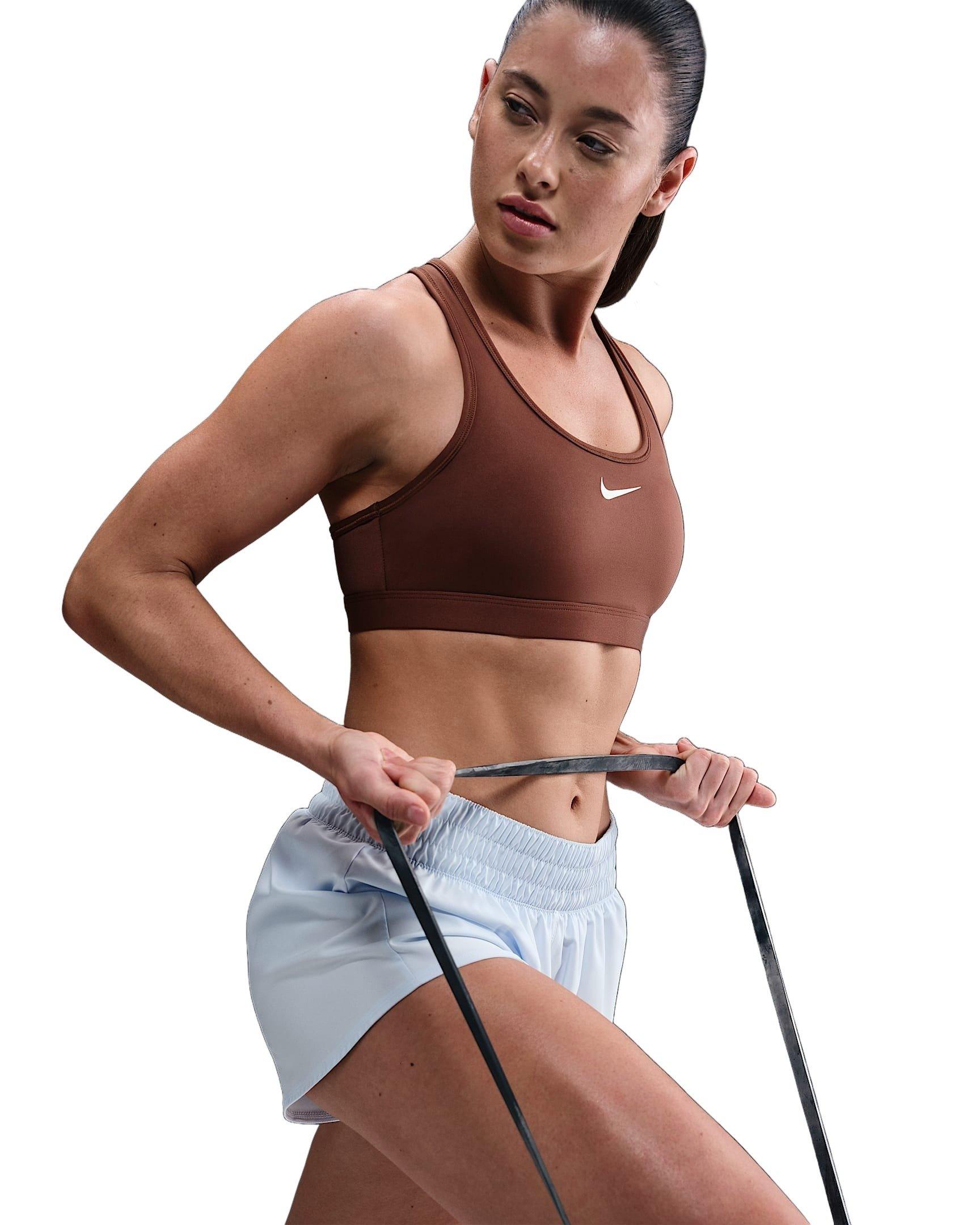 Nike Women's Swoosh Medium Support Padded Sports Bra -Brown - BROWN Thumbnail View 3