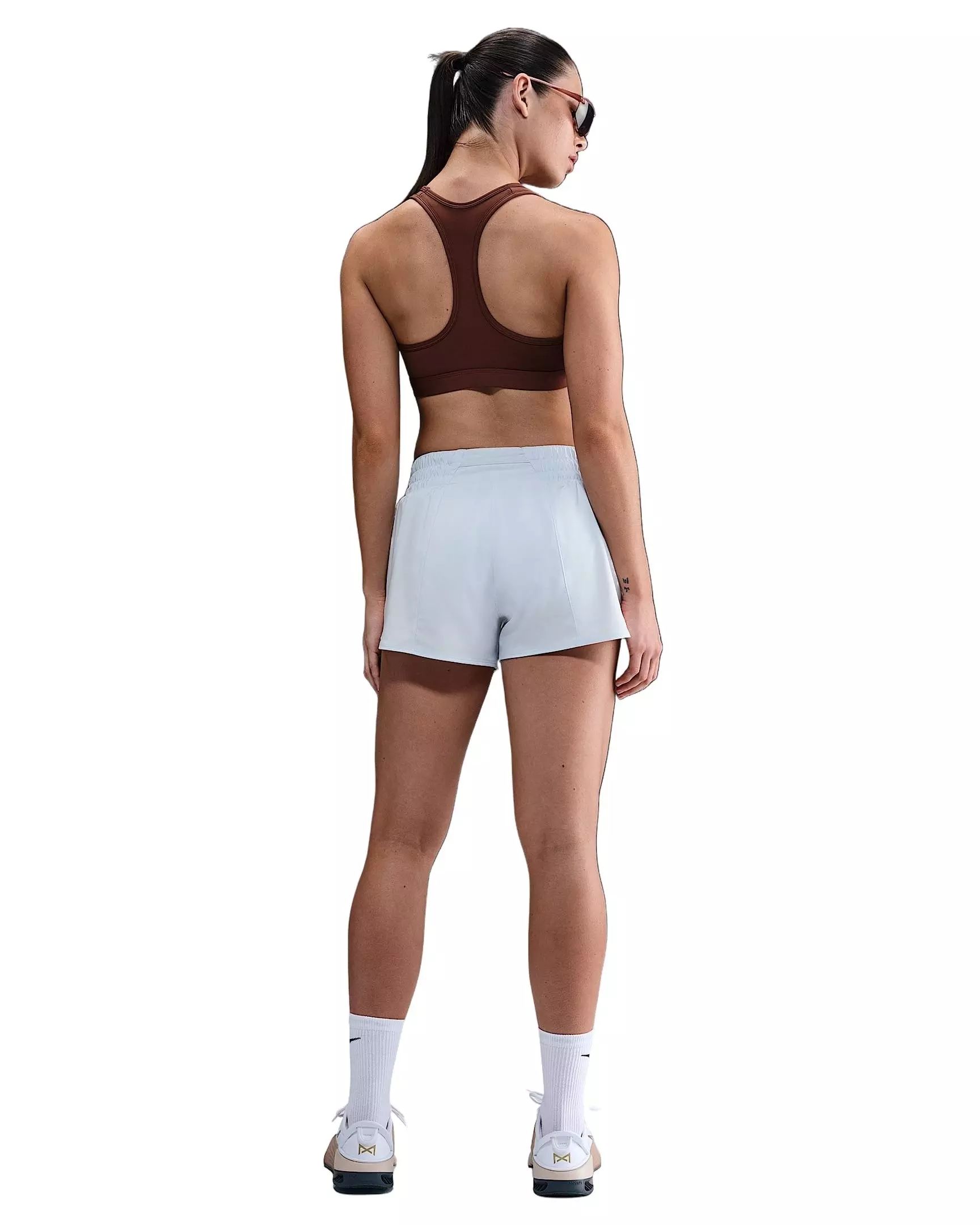 Nike Women's Swoosh Medium Support Padded Sports Bra -Brown - BROWN