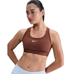Nike Women's Swoosh Medium Support Padded Sports Bra -Brown