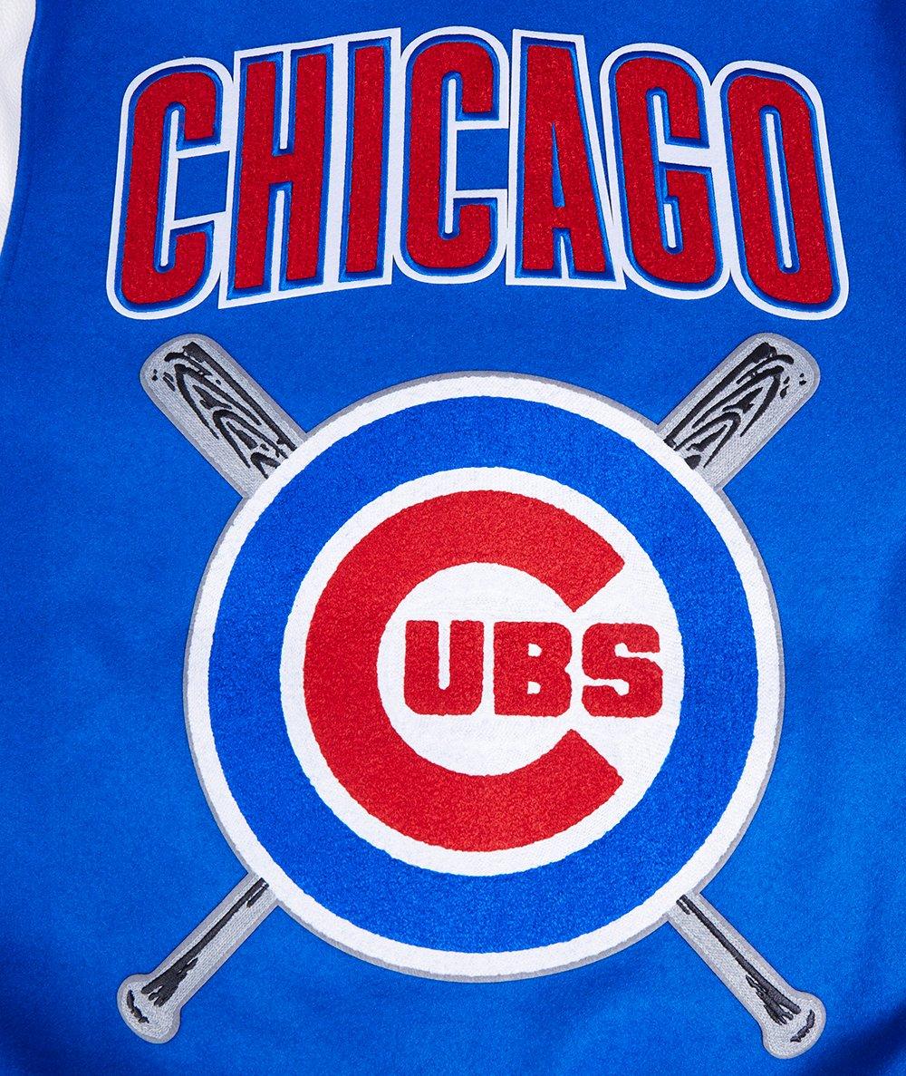 Pro Standard Men's MLB Chicago Cubs Mashup Rib Wool Varsity Jacket - Blue/Red - BLUE/RED Thumbnail View 5