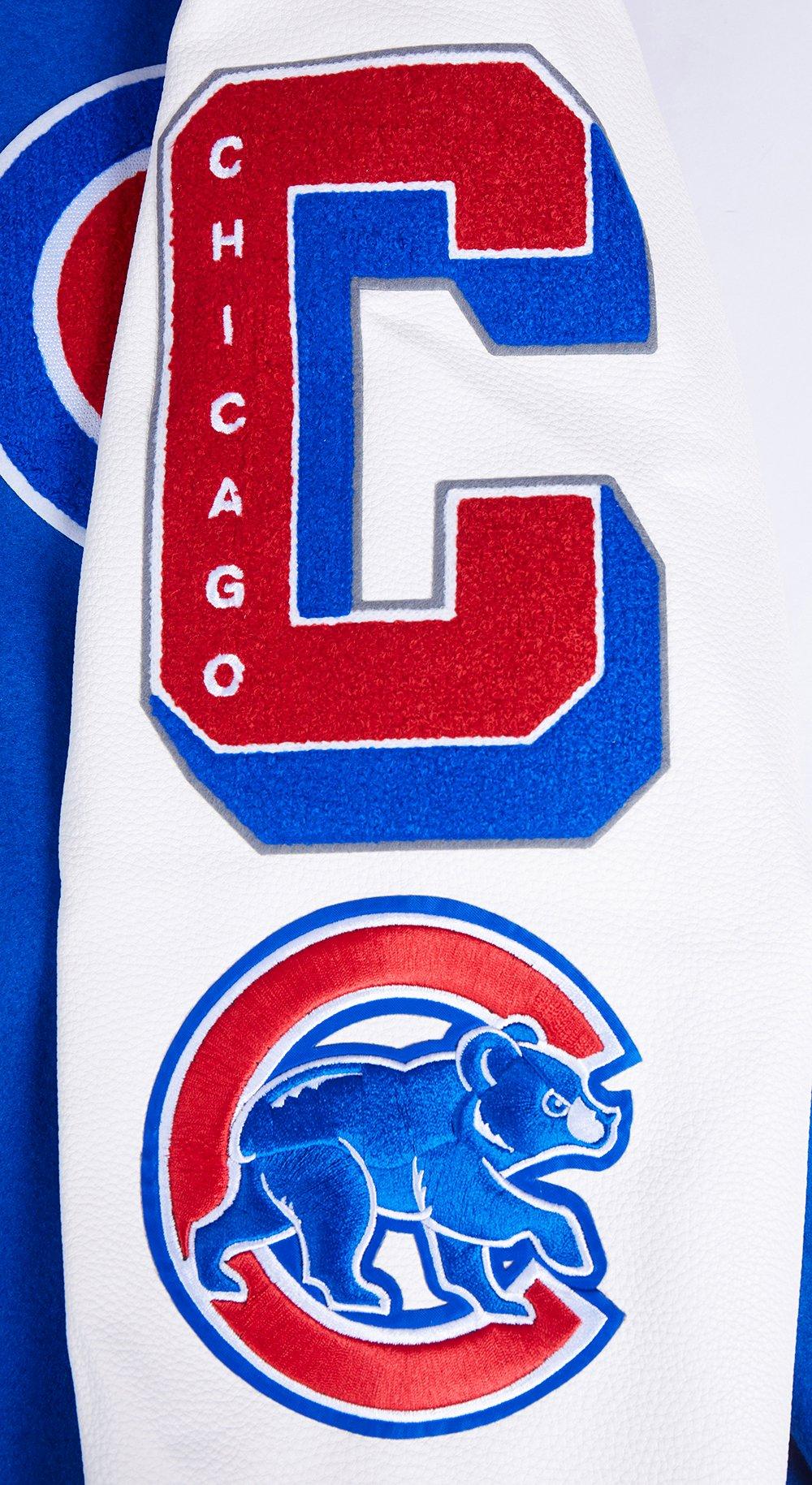 Pro Standard Men's MLB Chicago Cubs Mashup Rib Wool Varsity Jacket -Blue/Red - BLUE/RED Thumbnail View 9