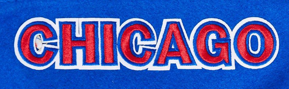 Pro Standard Men's MLB Chicago Cubs Mashup Rib Wool Varsity Jacket -Blue/Red - BLUE/RED Thumbnail View 10