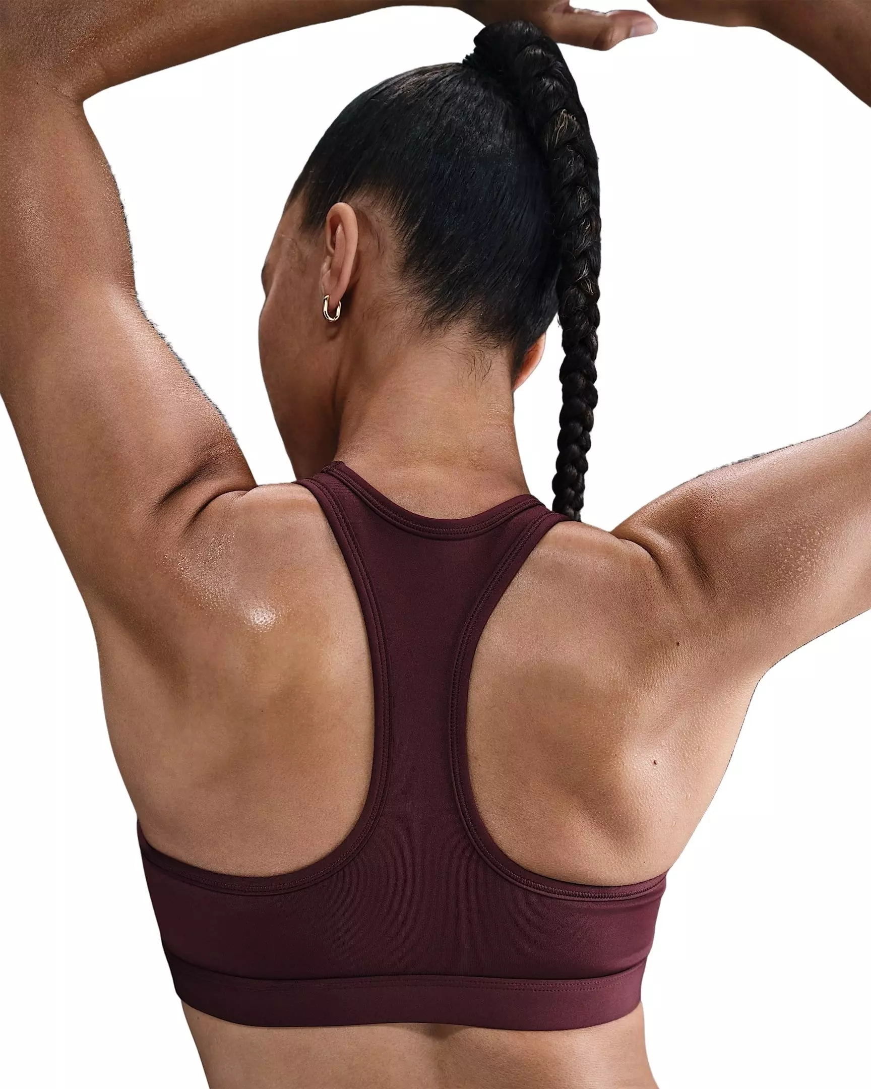 Nike Women's Swoosh Medium Support Padded Sports Bra - Burgundy - BURGUNDY