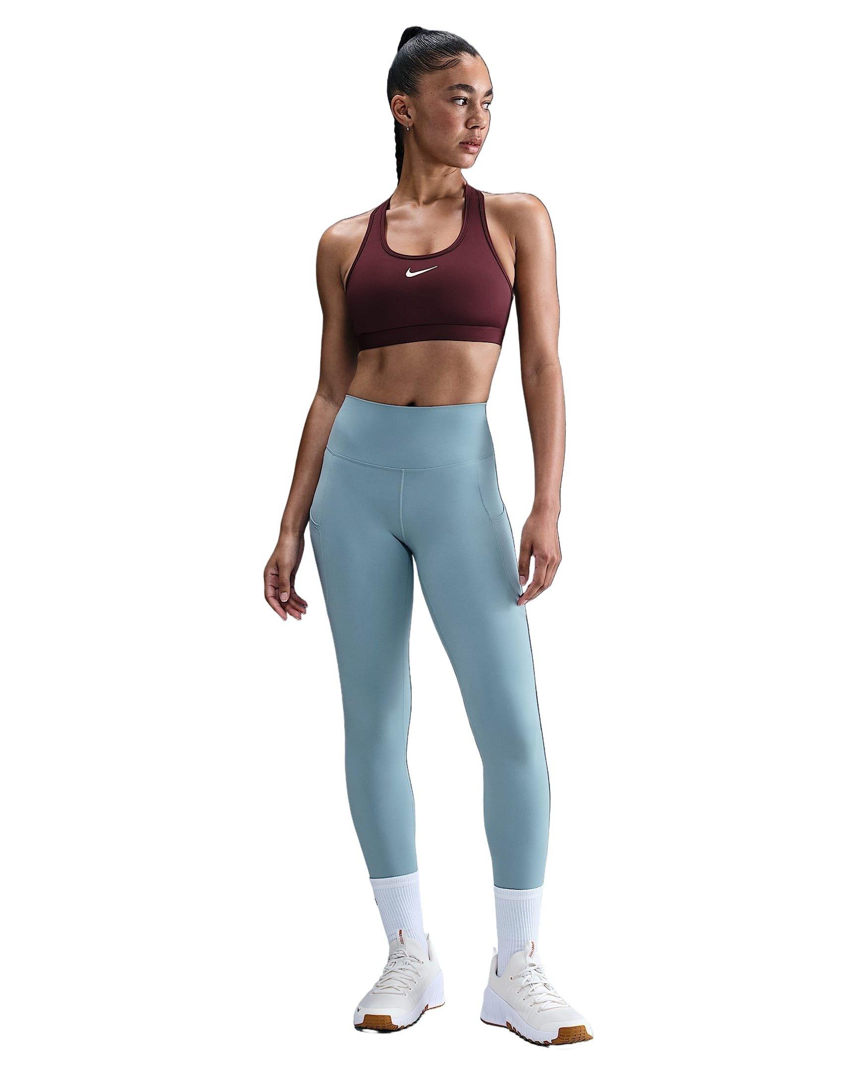 Nike Women's Swoosh Medium Support Padded Sports Bra - Burgundy - BURGUNDY Thumbnail View 4