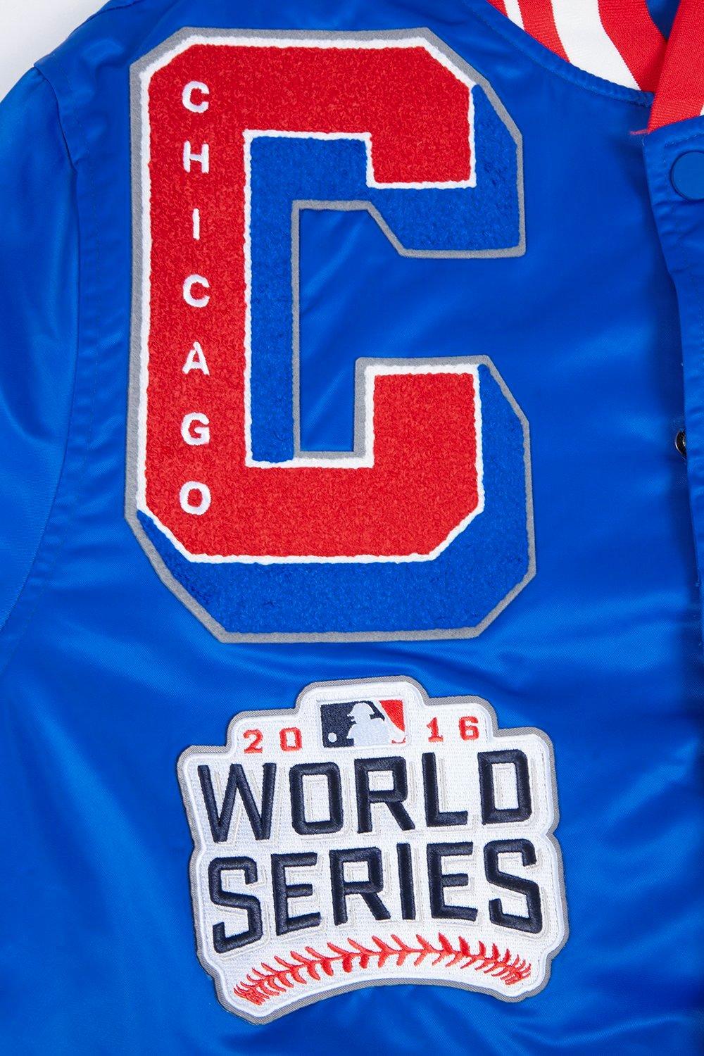 Pro Standard Men's MLB Chicago Cubs Mashup Rib Satin Jacket -Blue/Red - BLUE/RED Thumbnail View 5