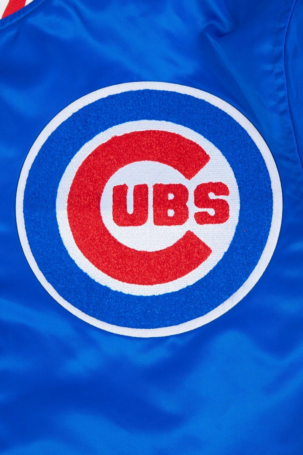Pro Standard Men's MLB Chicago Cubs Mashup Rib Satin Jacket - Blue/Red - BLUE/RED Thumbnail View 6