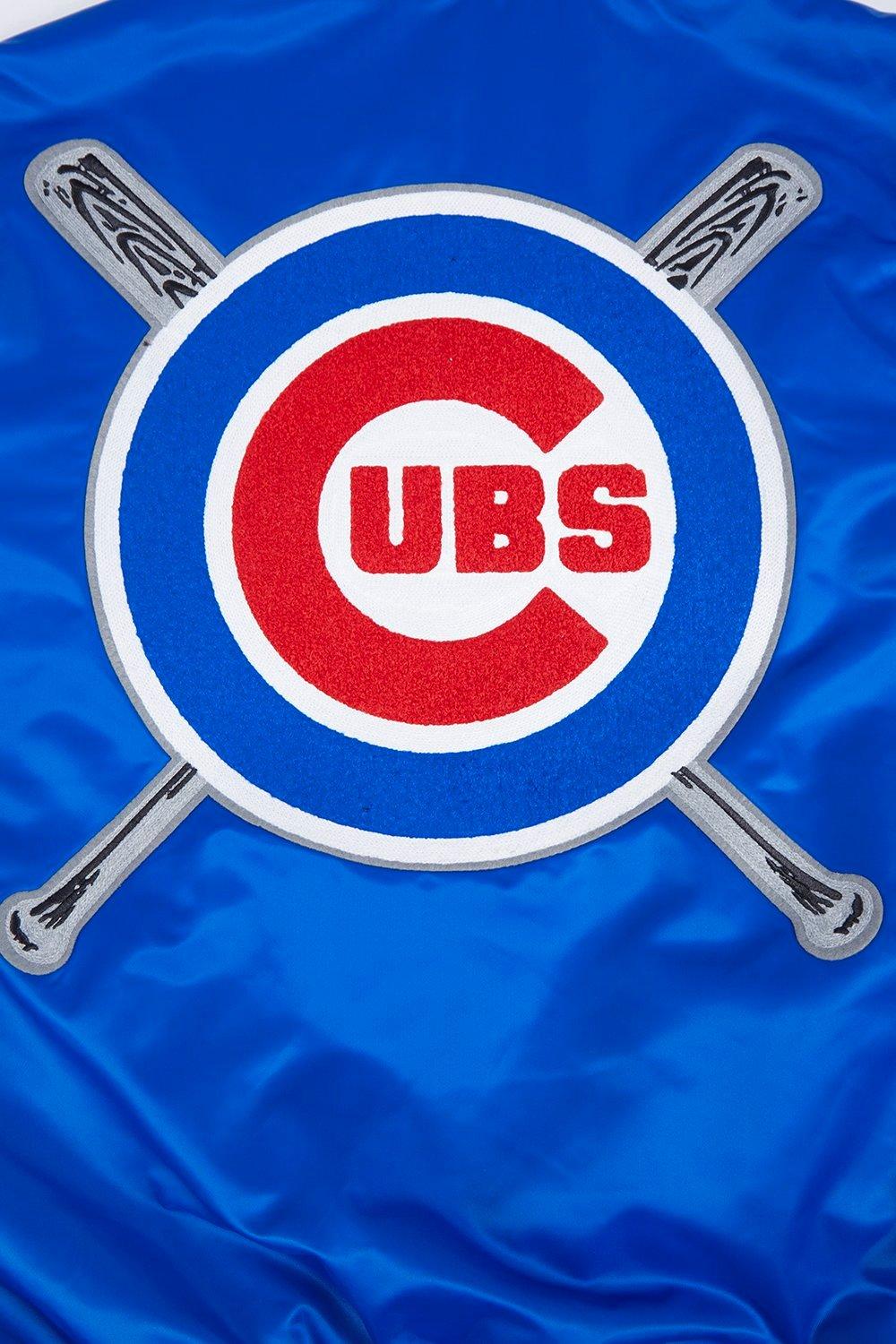 Pro Standard Men's MLB Chicago Cubs Mashup Rib Satin Jacket - Blue/Red - BLUE/RED Thumbnail View 9