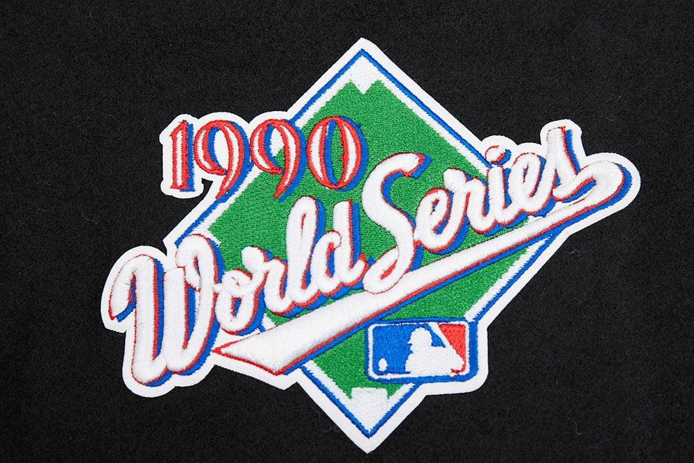 Pro Standard Men's MLB Cincinnati Reds Mashup Rib Wool Varsity Jacket - Black/Red - BLACK/RED Thumbnail View 7