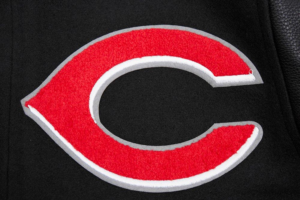 Pro Standard Men's MLB Cincinnati Reds Mashup Rib Wool Varsity Jacket -Black/Red - BLACK/RED Thumbnail View 8