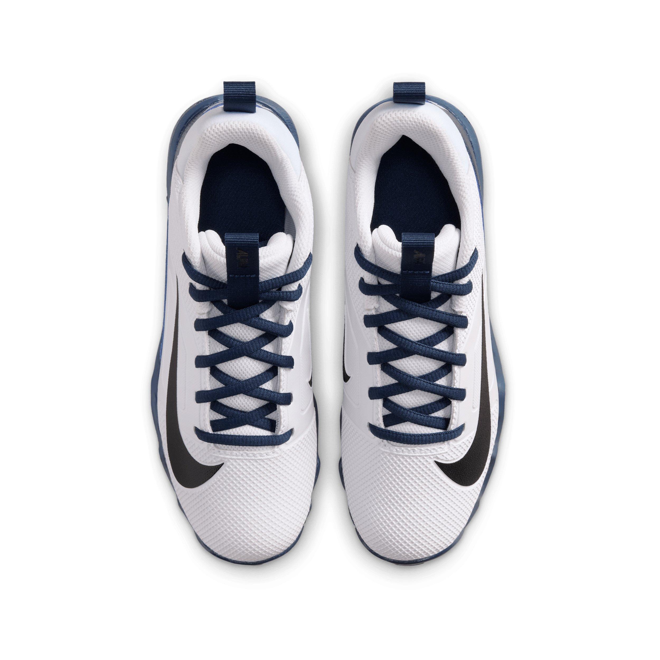 Nike Alpha Menace 4 Shark "White/Midnight Navy/Black" Preschool Boys' Football Cleat - WHITE/NAVY/BLACK Thumbnail View 4