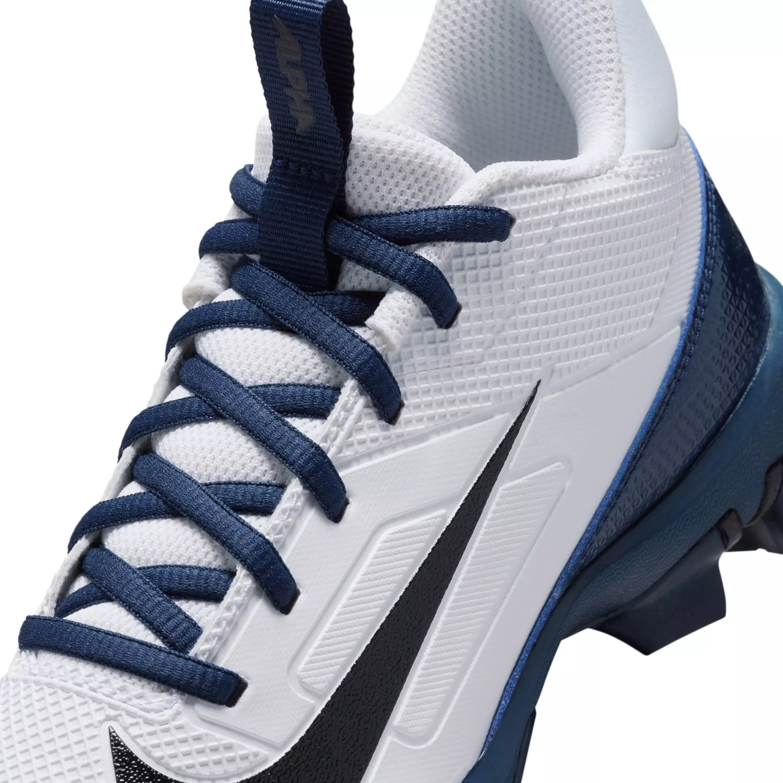 Nike Alpha Menace 4 Shark "White/Midnight Navy/Black" Preschool Boys' Football Cleat - WHITE/NAVY/BLACK