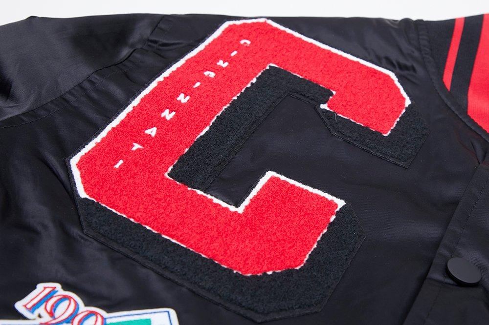 Pro Standard Men's MLB Cincinnati Reds Mashup Rib Satin Jacket -Black/Red - BLACK/RED Thumbnail View 6