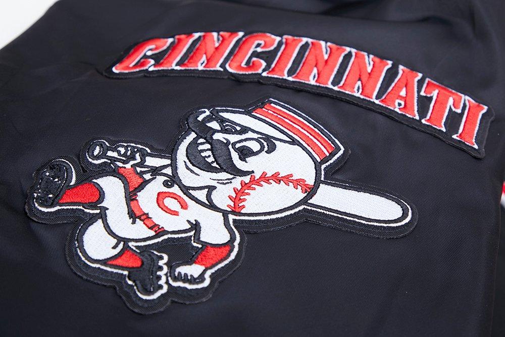 Pro Standard Men's MLB Cincinnati Reds Mashup Rib Satin Jacket -Black/Red - BLACK/RED Thumbnail View 8