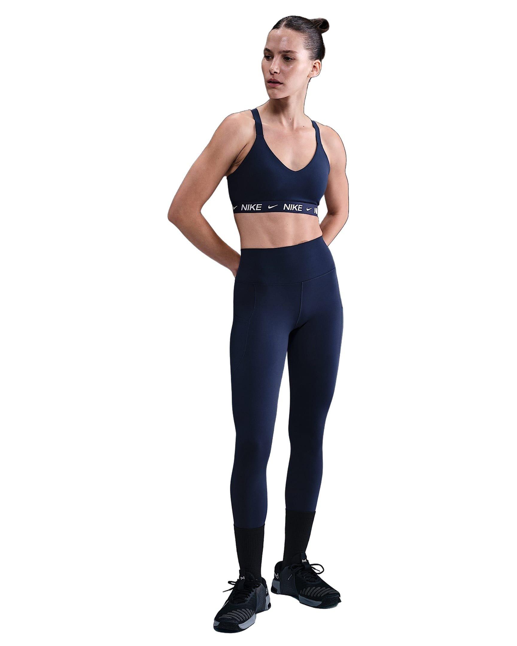 Nike Women's Indy Medium Support Padded Adjustable Sports Bra - Navy - NAVY Thumbnail View 4