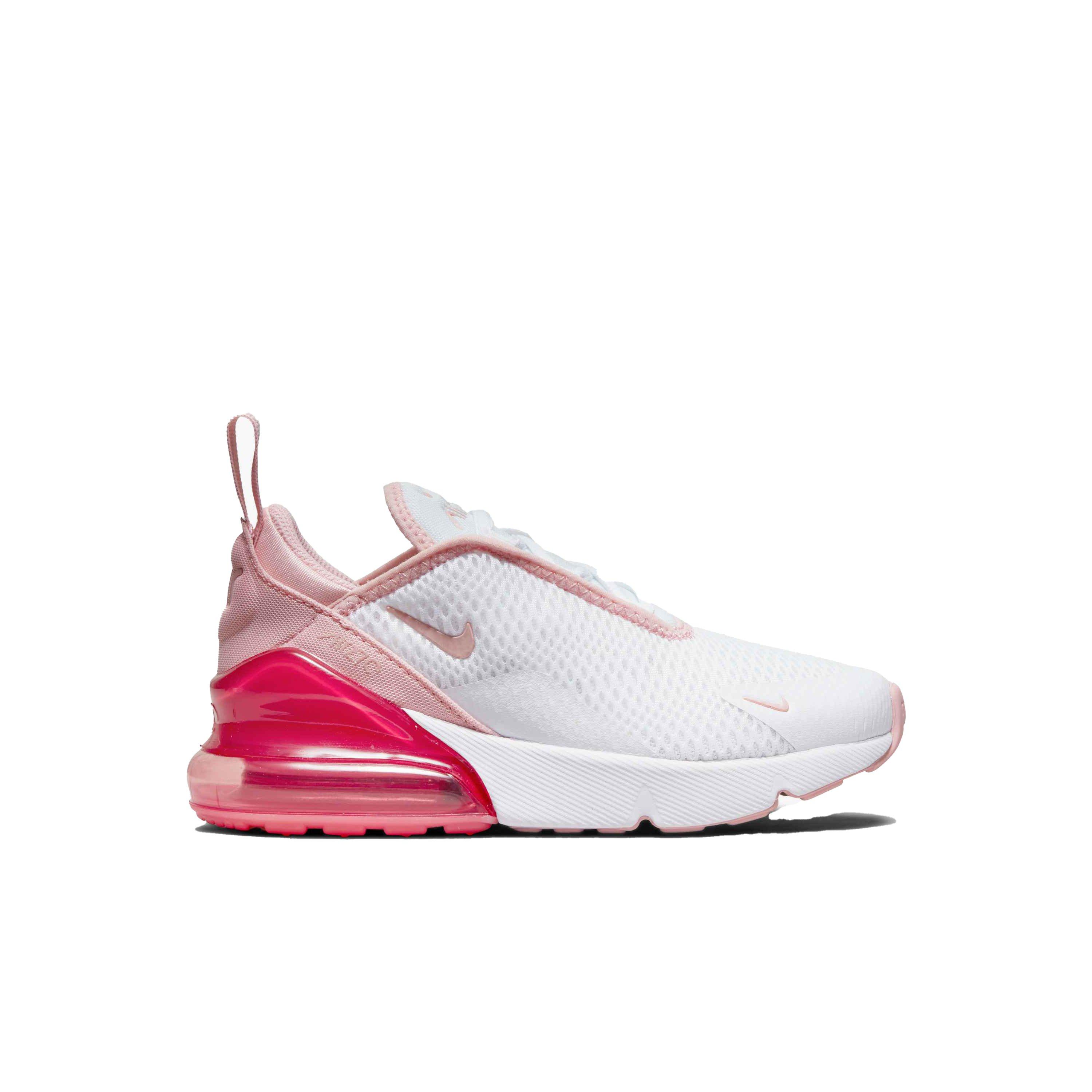 Nike Air Max 270 "White/Pink Glaze/Pink Salt" Preschool Boys' Shoe - WHITE Thumbnail View 1