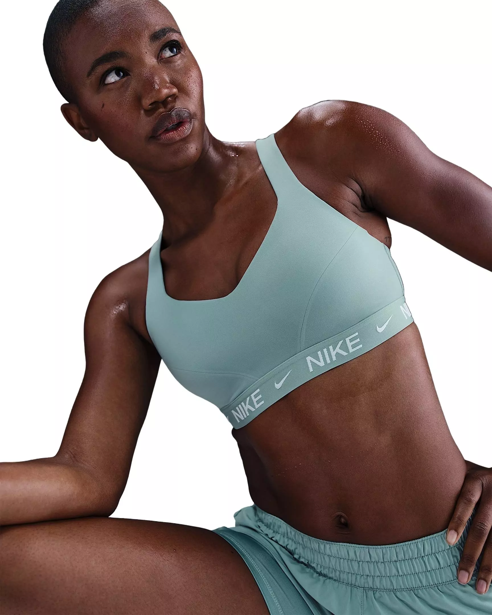 Nike Women's Indy High Support Padded Adjustable Sports Bra -Green - GREEN