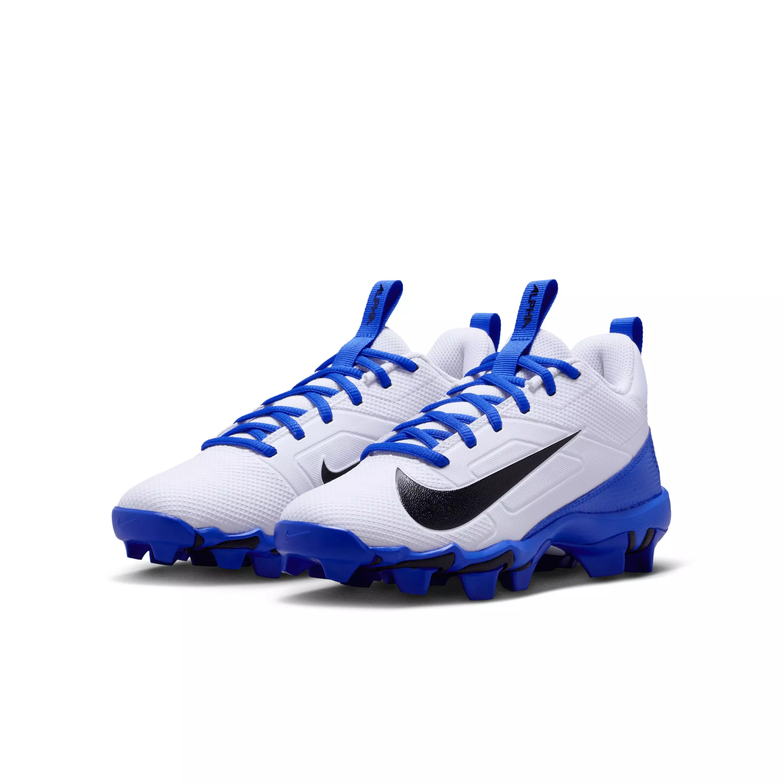 Nike Alpha Menace 4 Shark "White/Hyper Royal/Black" Grade School Boys' Football Cleat - WHITE/ROYAL/BLACK