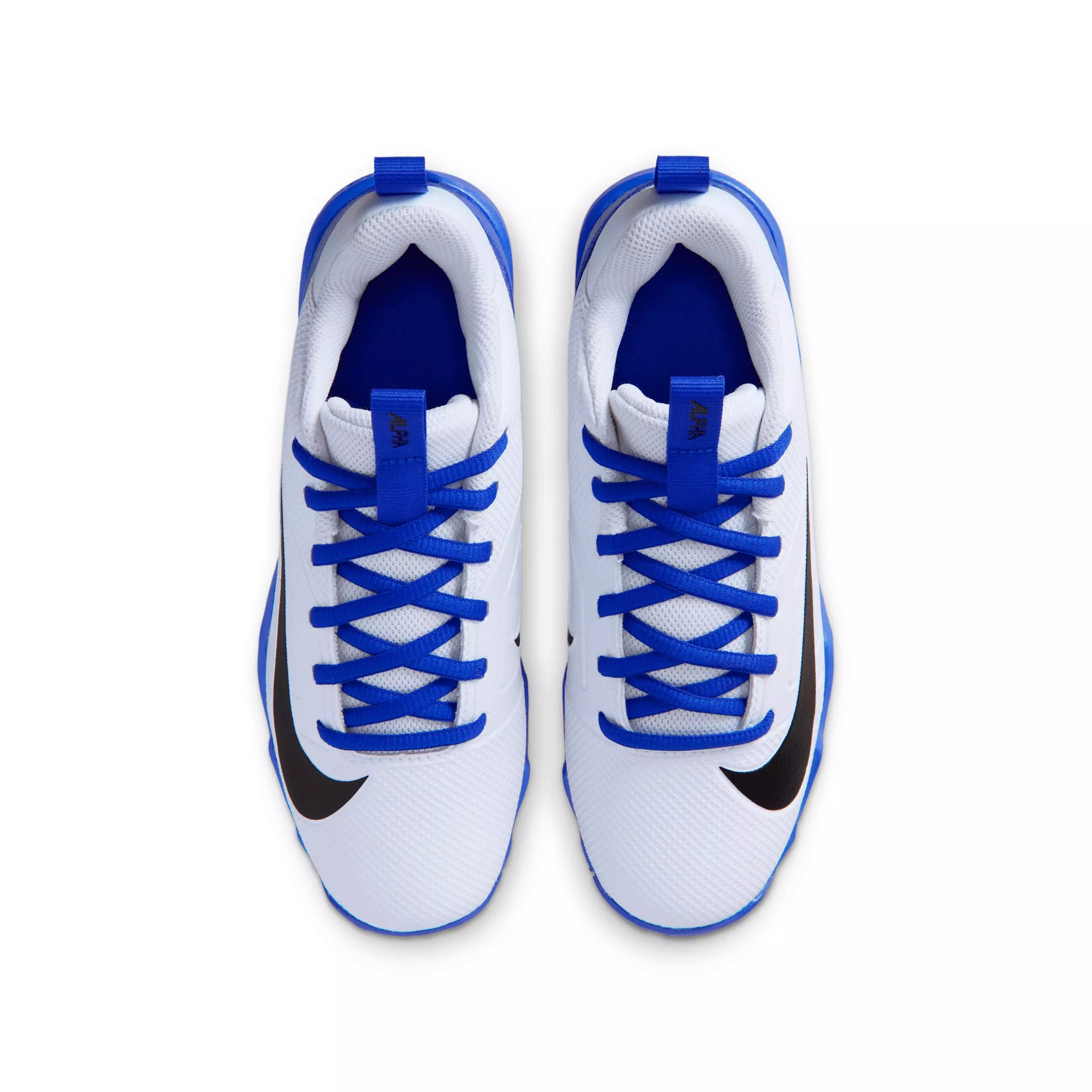 Nike Alpha Menace 4 Shark "White/Hyper Royal/Black" Grade School Boys' Football Cleat - WHITE/ROYAL/BLACK