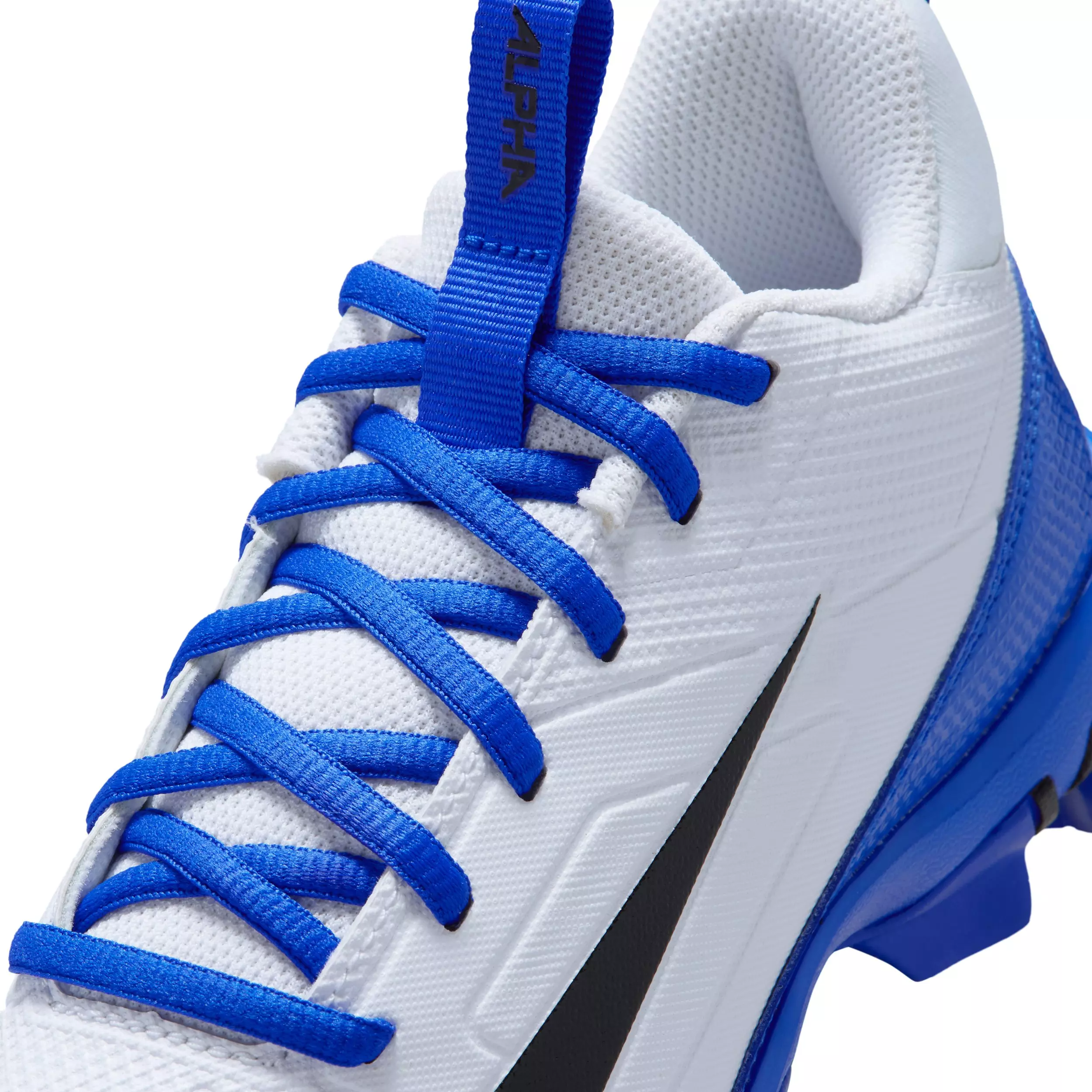 Nike Alpha Menace 4 Shark "White/Hyper Royal/Black" Grade School Boys' Football Cleat - WHITE/ROYAL/BLACK